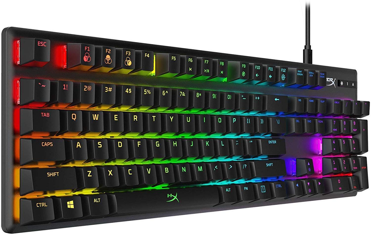 HyperX Alloy Origins - Mechanical Gaming Keyboard, Software-Controlled Light & Macro Customization, Compact Form Factor, RGB LED Backlit - Tactile HyperX Aqua Switch,Black
