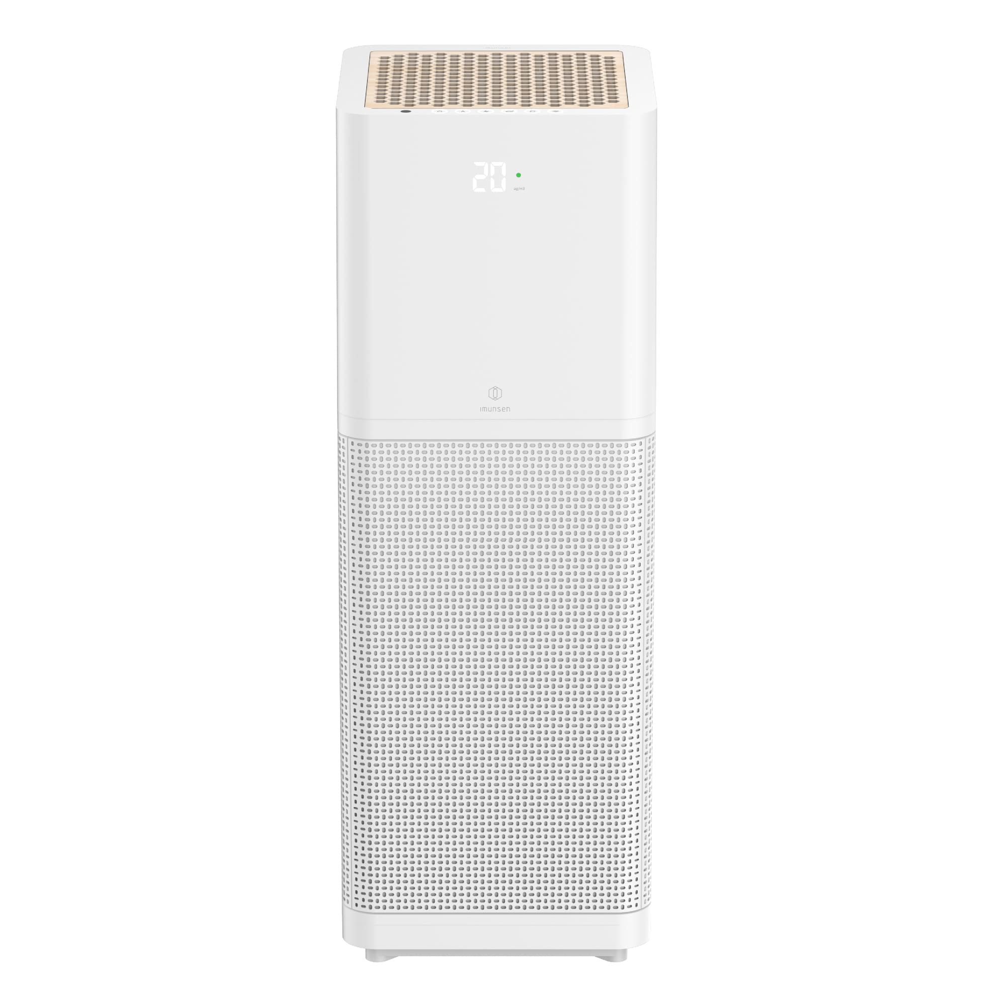 IMUNSEN M-001W True HEPA 13 Filter Air Purifier for Home, Large Room, Pets with Carbon Deodorization Filter, 99.97% Particles, Smokes, Odor, Cyclone Mode, Quiet Auto Sleep Mode - White