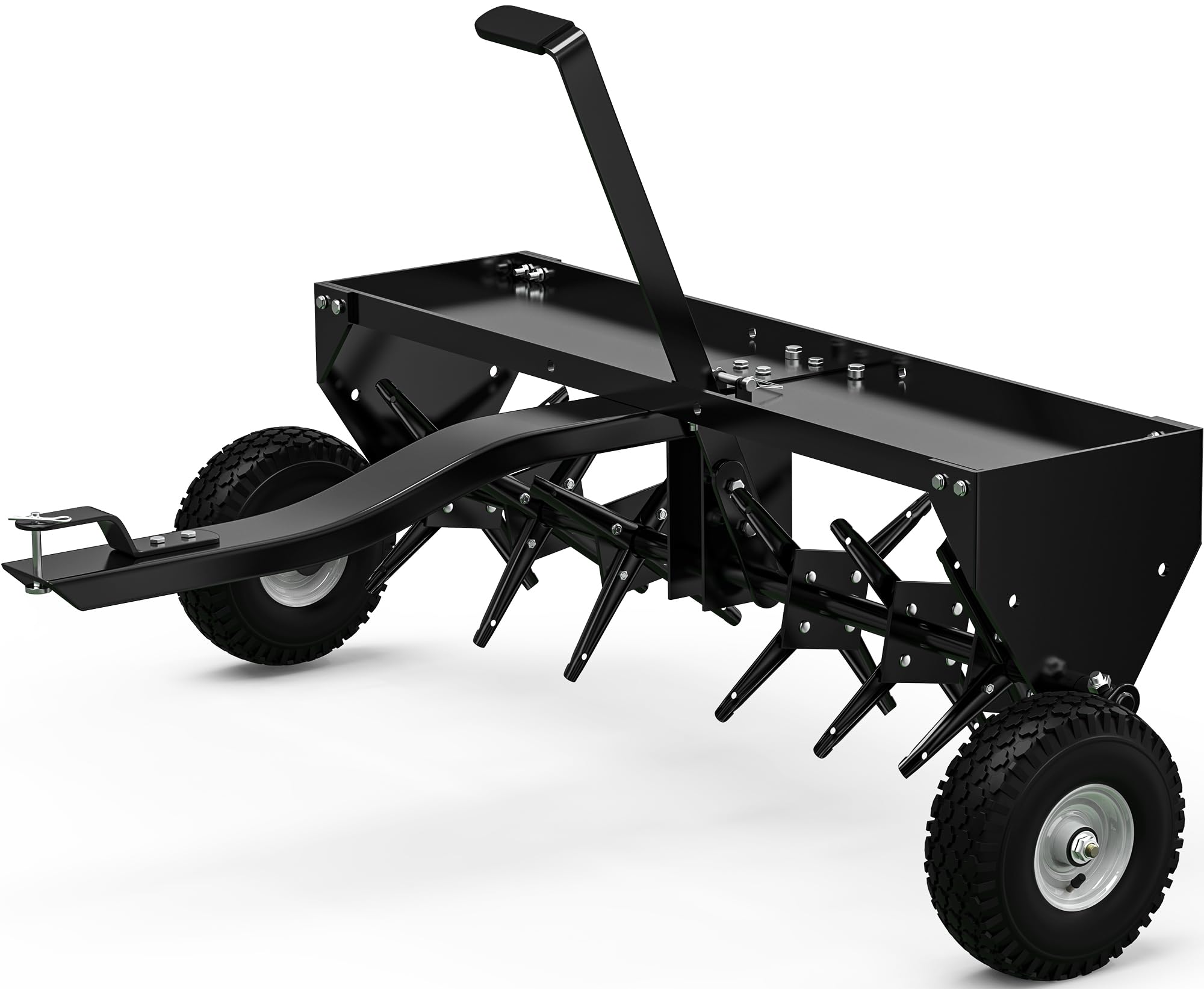 YINTATECH 40in Tow Behind Aerator, Plug Aerator for Lawn Tractor, 24 Cores, Black