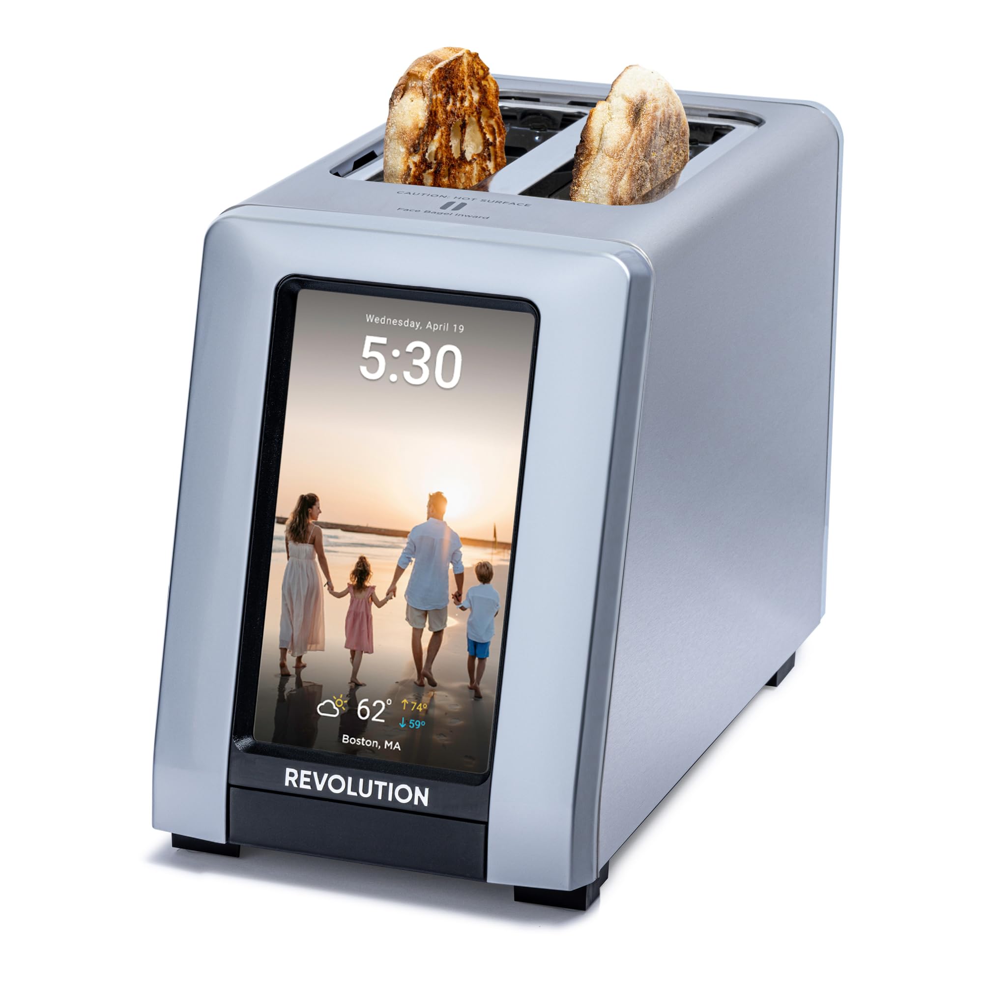 Revolution R180 Connect Plus Smart Toaster – Connected 2-Slice Touchscreen Toaster w/Patented InstaGLO 2.0 Technology, Toastie Press Mode, Digital Picture Frame – Toast Bread, Bagels, Waffles & More