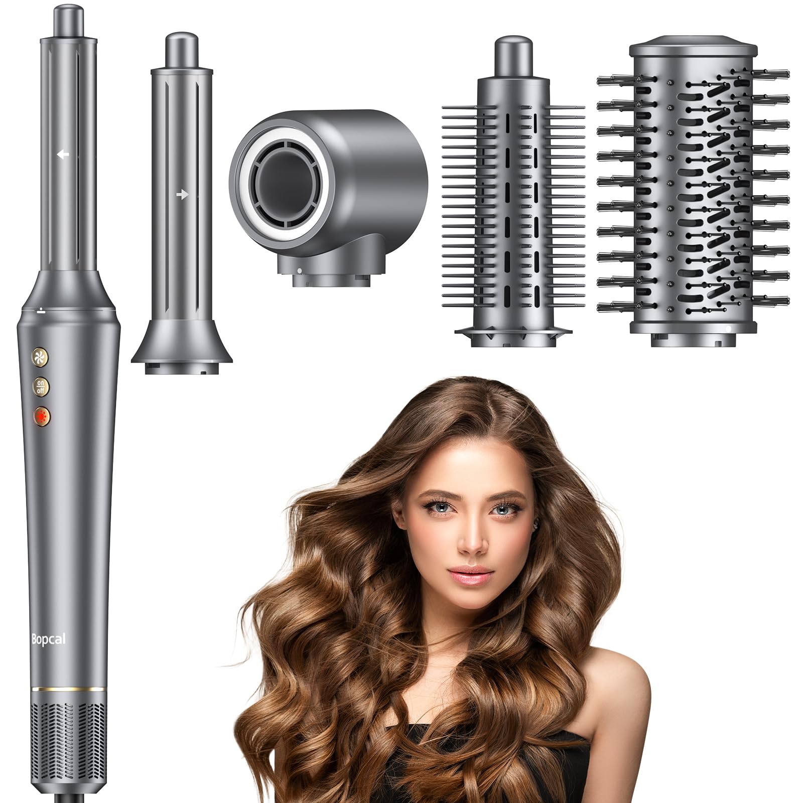 5 in 1 Hair Styler - Professional Frizz-Free Automatic Wrap Curlers Hair Dryer Brush 110000 RPM Blow Dryer for Fast Drying, Curling, Straightening Volumizing, 300 Million Ions, Multi Styler, Gift idea