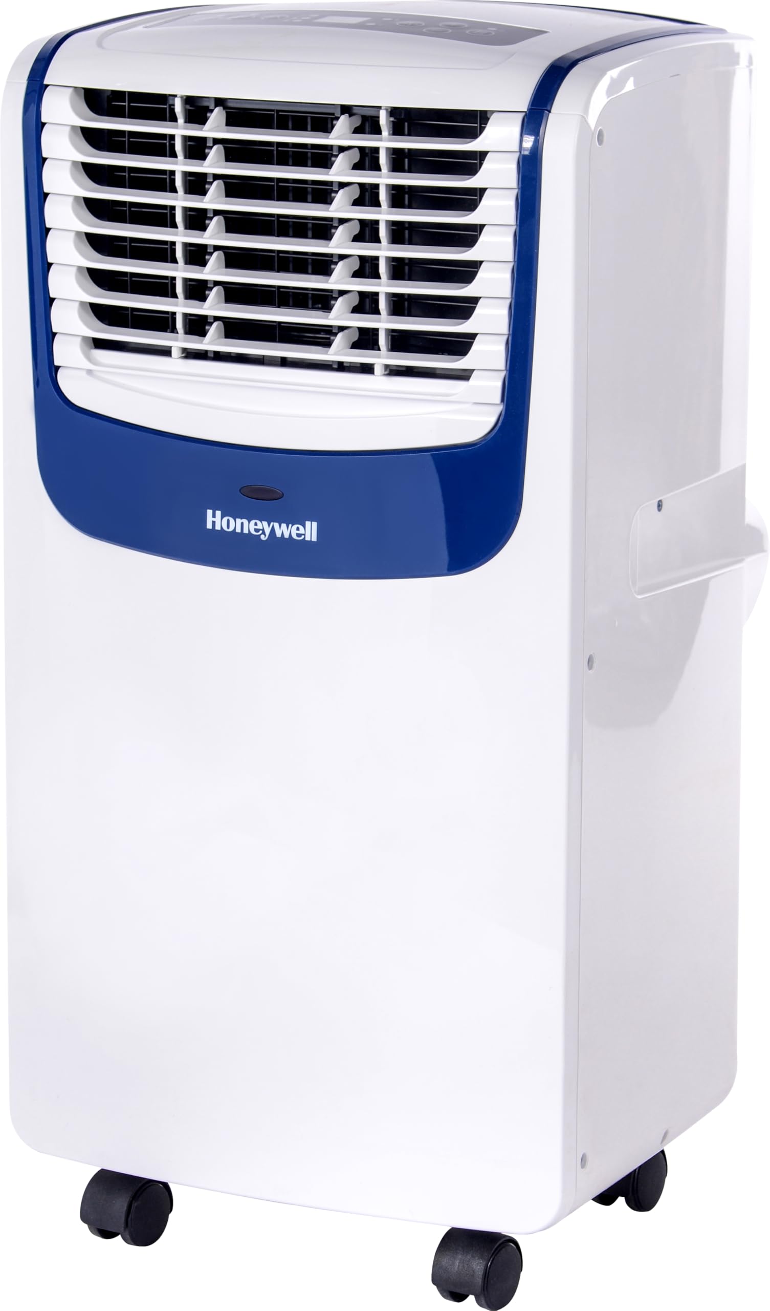 Honeywell 9,000 BTU Portable Air Conditioner for Bedroom, Living Room, Apartment, 115V, Cools Rooms Up to 400 Sq. Ft. with Dehumidifier & Fan, 24-hour Timer, Remote, White/Blue