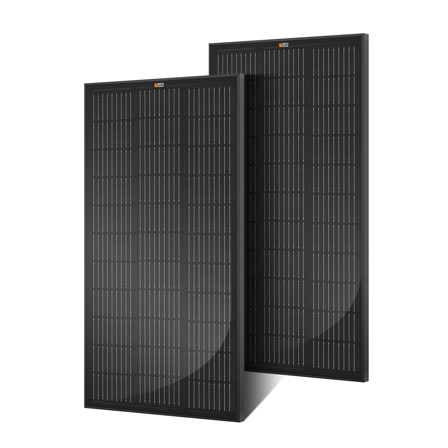 RICH SOLAR 200 Watt 12 Volt Monocrystalline Solar Panel 2 Pack of 9BB Cell 100W High Efficiency Solar Module Charge Battery for RV Trailer Camper Marine Off Grid All Black