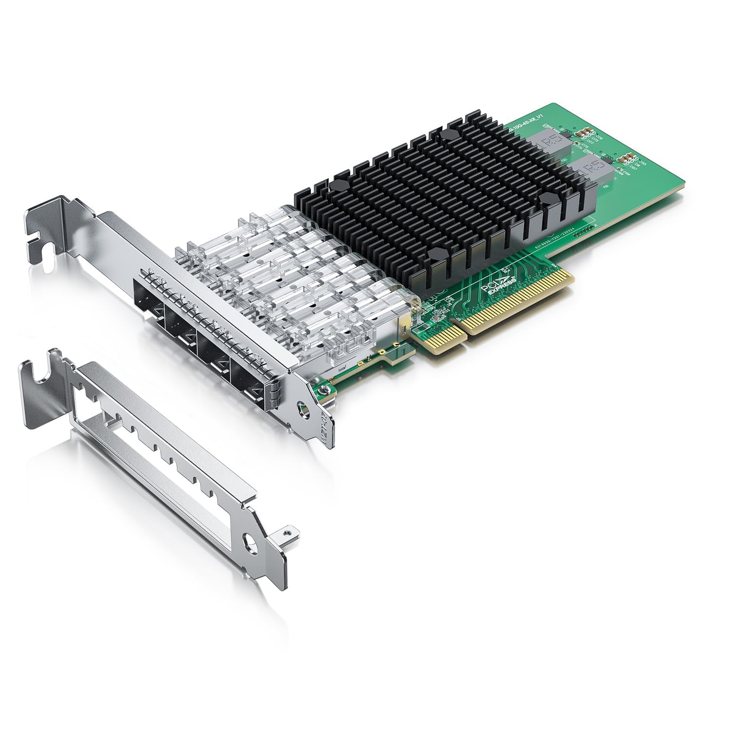 ipolex4 Port SFP+ PCIe NIC 10Gb Converged Network Adapter, Intel X710-DA4, Intel XL710-BM1 Controller, PCIe 3.0 X8, Quad SFP+ Ports (X710DA4FH), Support Windows Server/Linux/VMware ESXi/Freebsd/UEFI