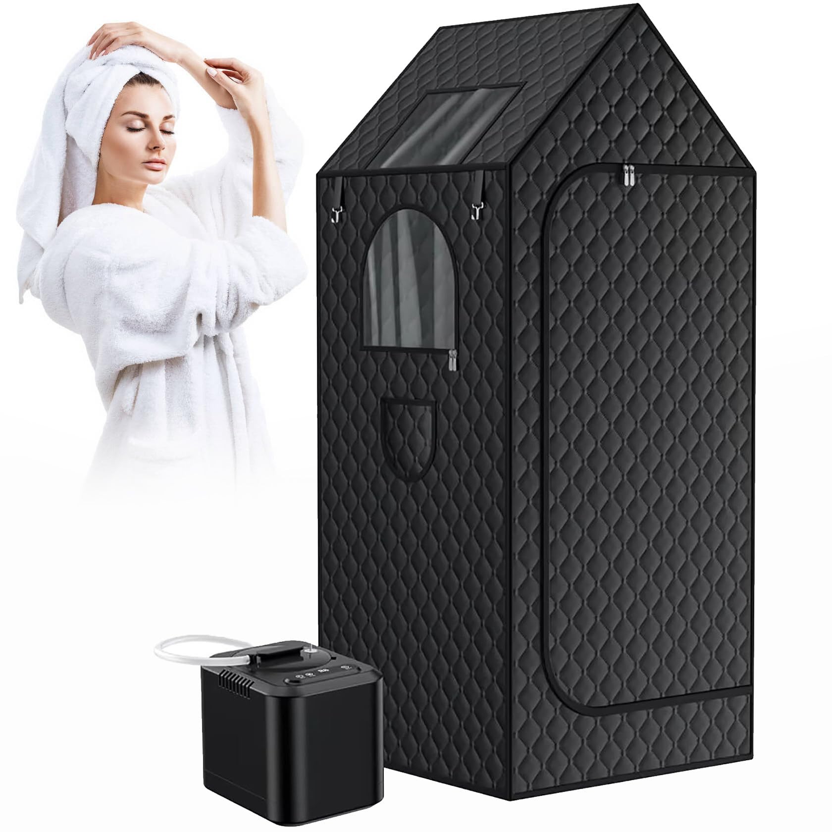 1000W Steam Sauna Tent, Portable Sauna for Home with 3L Steamer, Warm Sauna Tent, Folding Sauna Chair, Remote Control in-Home Spa,31.5'' x 31.5'' x 74.8''