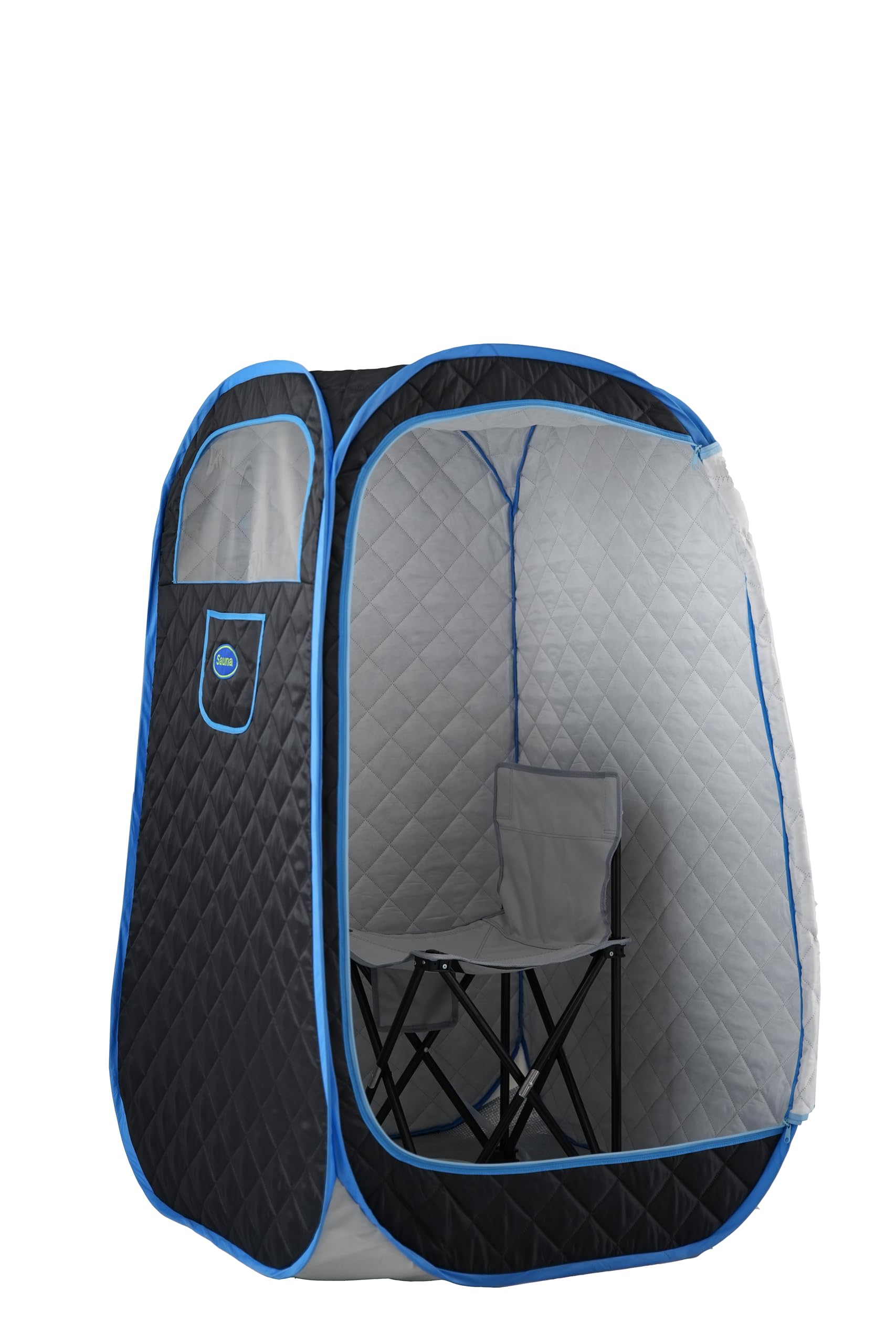 Portable Folding Full size Steam Sauna with 1000W&2.2L steam Generator. Personal Sauna Tent for Relaxation & Spa at home. Fast heating. Folding Steel Rim, it's easy to install, with FCC certification