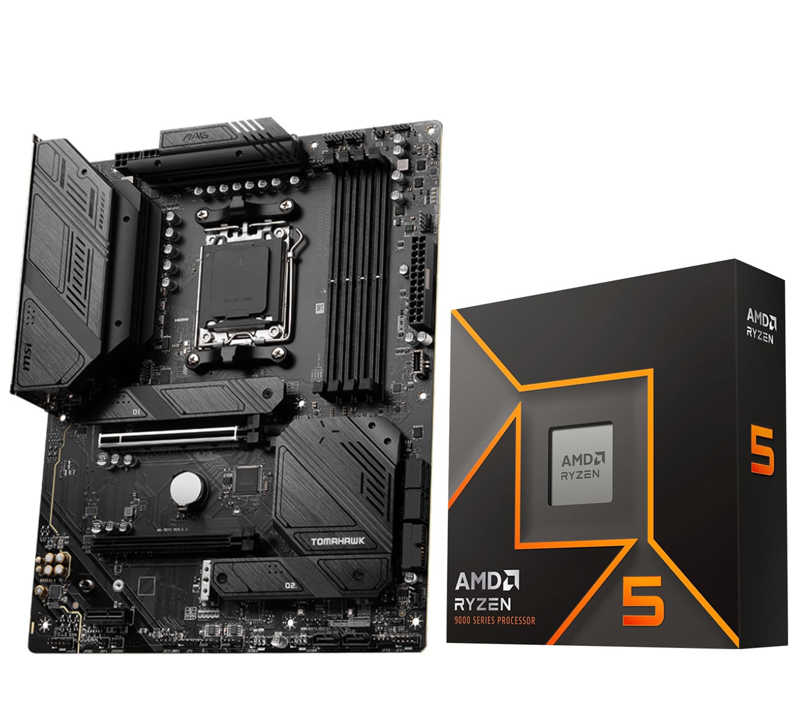 Micro Center AMD Ryzen 5 9600X 6-Core 12-Thread Unlocked Desktop Processor with MSI MAG B650 Tomahawk WiFi AM5 DDR5 Gaming Motherboard