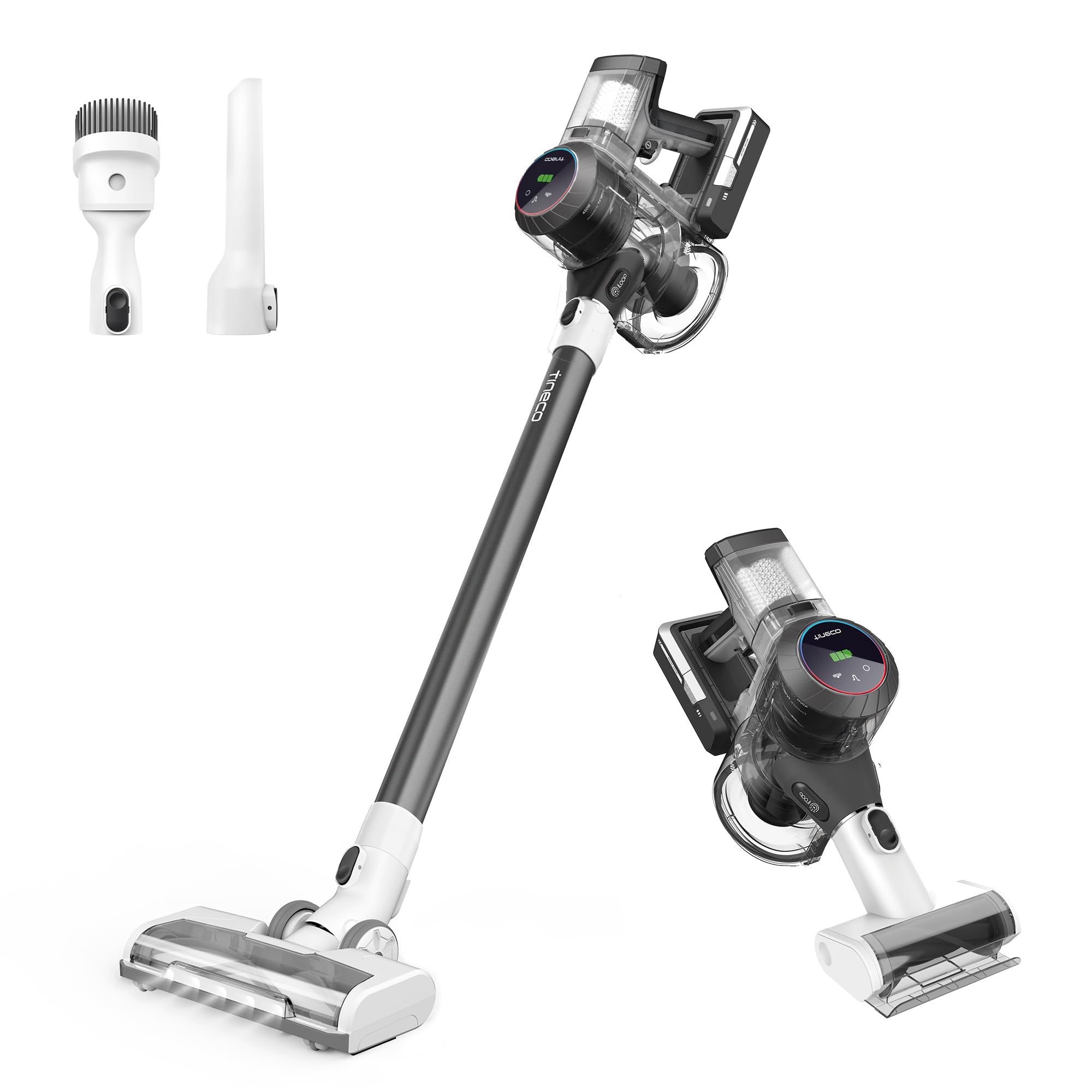 Tineco Pure ONE S11 Cordless Vacuum Cleaner, Smart Stick Handheld Cleaner Strong Suction & Lightweight, Cordless Handheld Vacuum Deep Clean Hair, Hard Floor, Carpet, Car (Pure ONE S11 Grey)