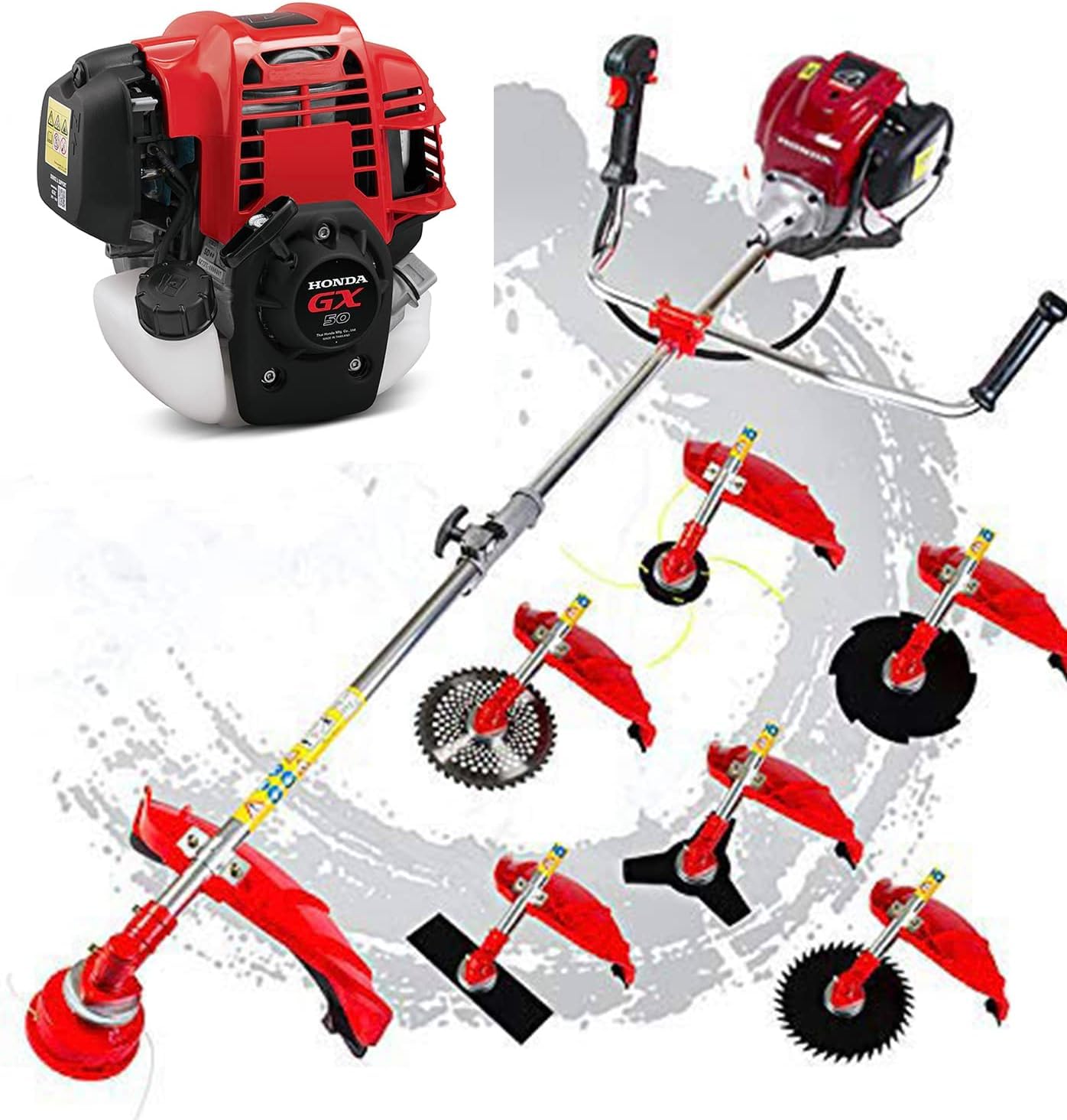 GX50 Brush Cutter 7 in 1 Lawn Mower Pruner 4 Stroke Hedge Trimmer Saw Chain Weed Eater Grass Cutter Saw