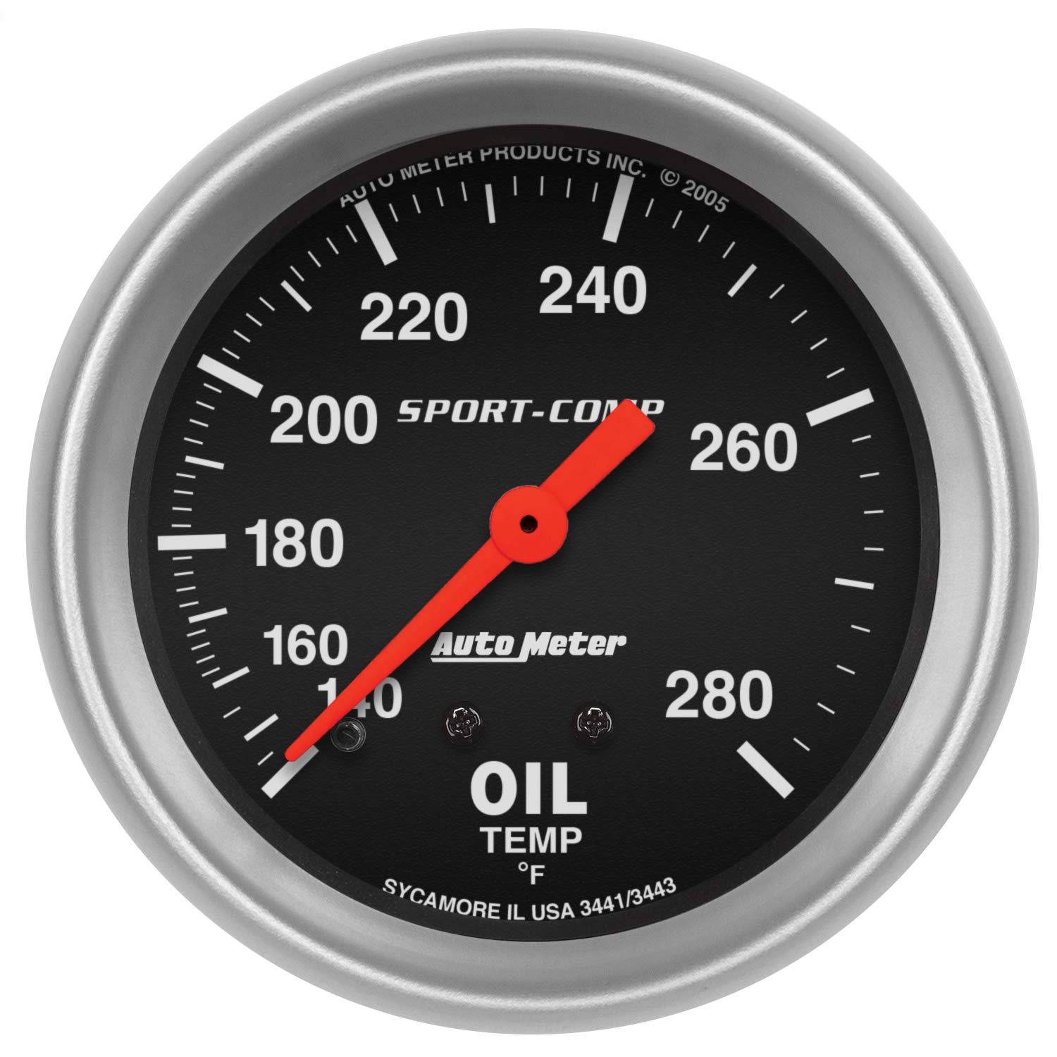 Auto Meter 3443 Sport-Comp Mechanical Oil Temperature Gauge