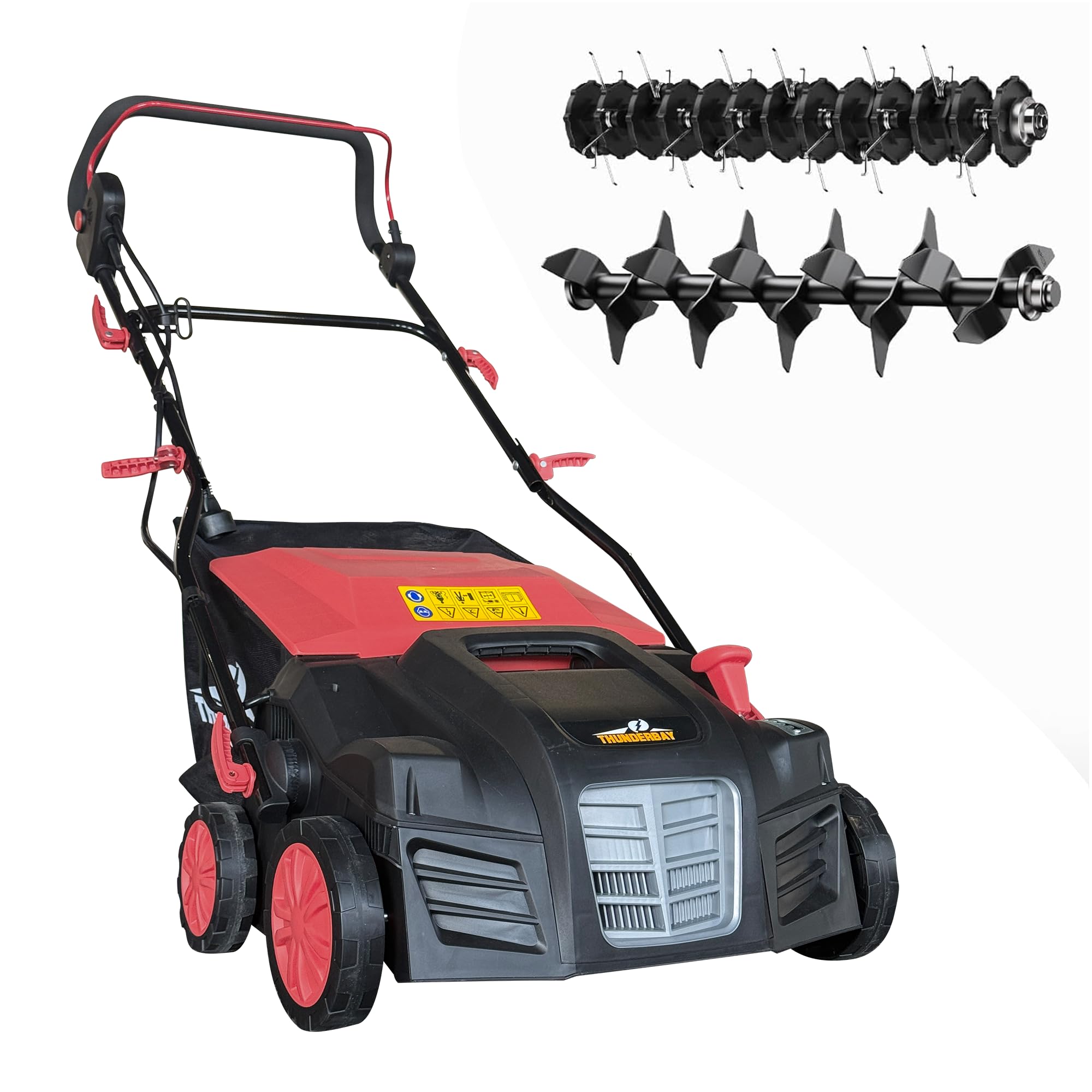 Thunderbay 2-in-1 Electric Dethatcher and Scarifier w/Grass Collection Bag 16-Inch 15-Amp Lawn Mowers Walk-Behind Corded Lawnmower