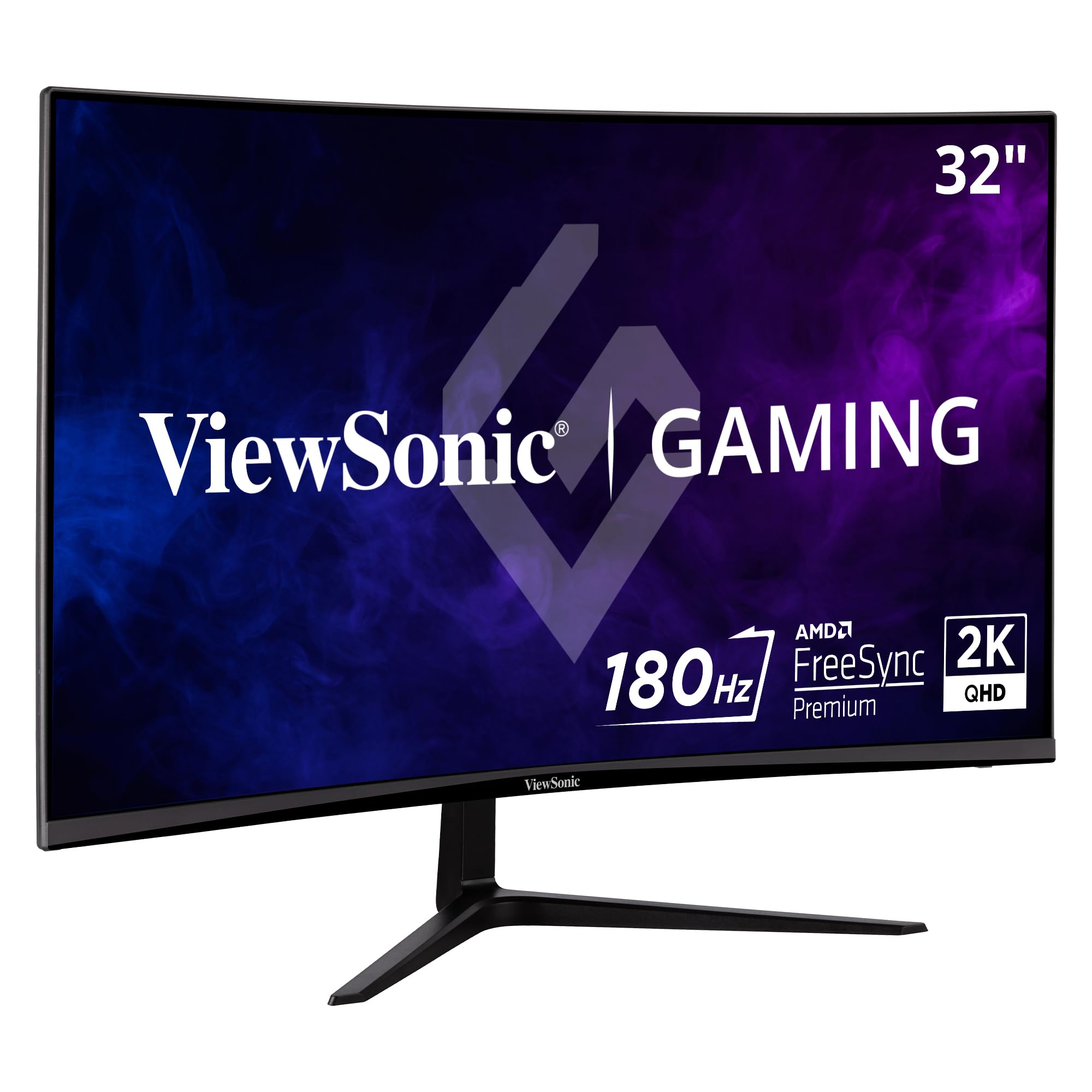ViewSonic Omni VX3218C-2K 32 Inch Curved 1ms 1440p 165hz Gaming Monitor with FreeSync Premium, Eye Care, HDMI and Display Port, Black