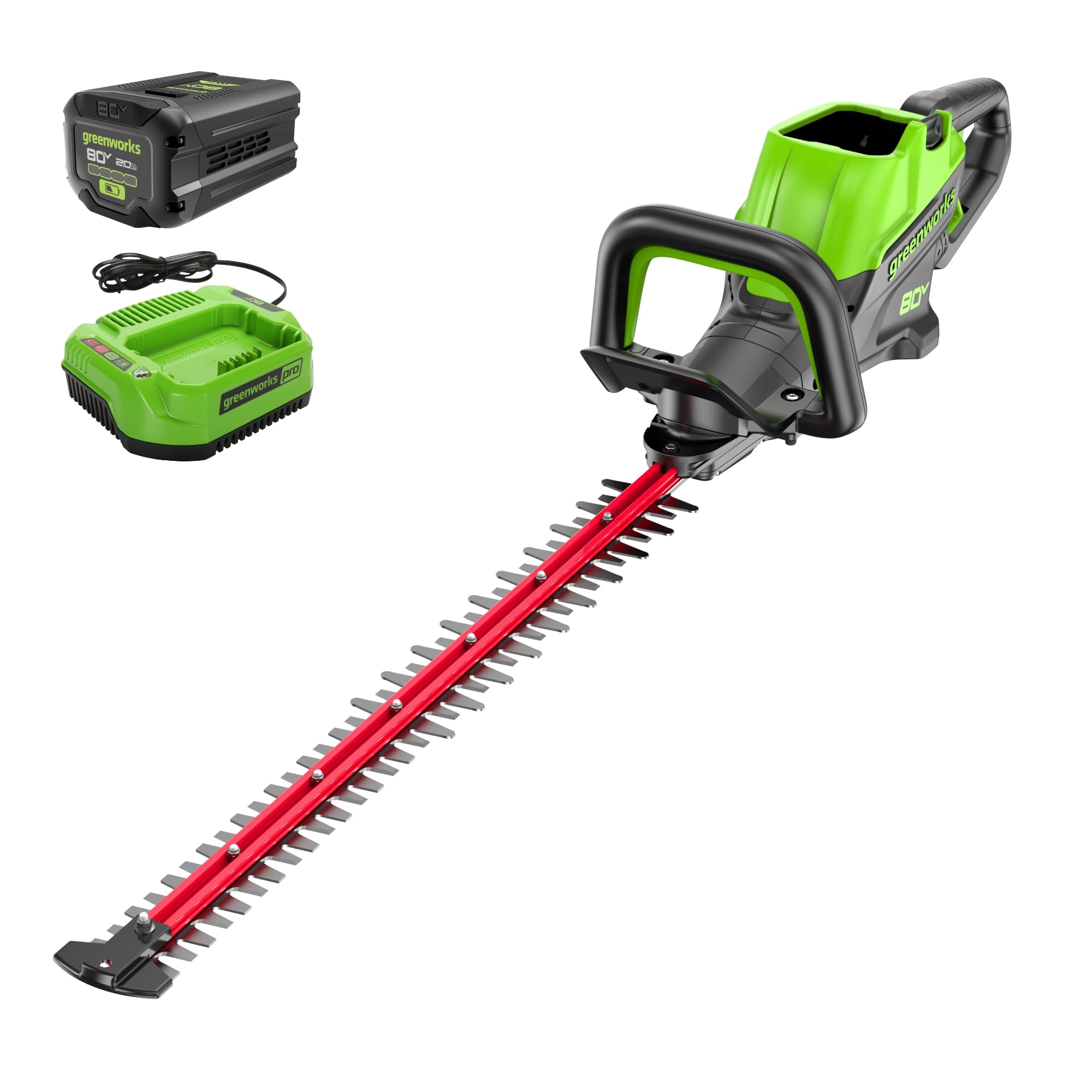 Greenworks 80V 26" Brushless Hedge Trimmer, 2.0Ah Battery and 2A Charger
