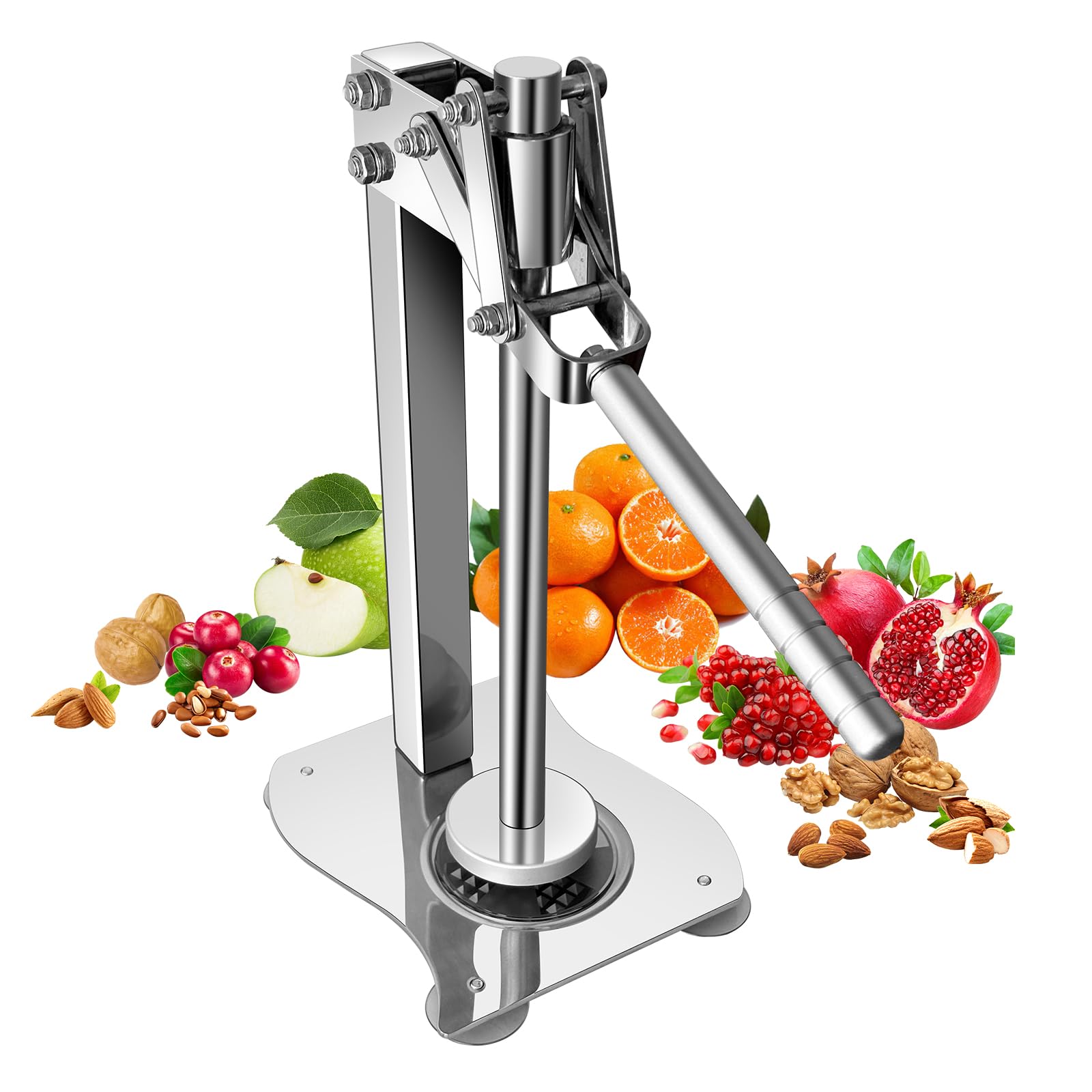 Garwei Heavy Duty Manual Stainless Steel Fruit Juicer,Nut Cracker for All Nuts,Nut Crusher,Lemon Press Squeezer,Manual Juicer Machine for Lemon,Lime,Orange Juice-Professional Squeezer & Crusher