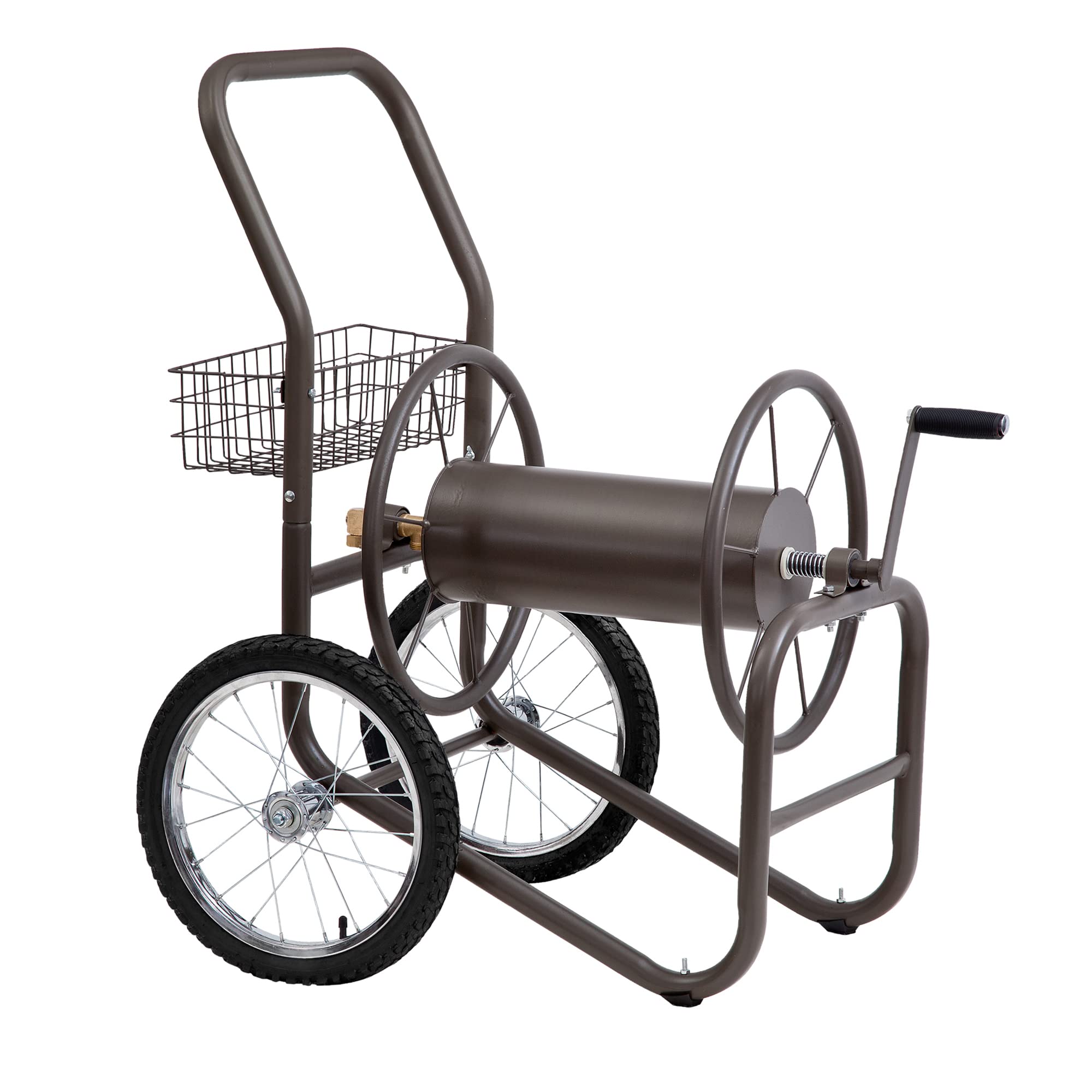 Liberty Garden 880 Industrial 2-Wheel Pneumatic Tire, 300 -feet Garden Hose Reel Cart, Bronze