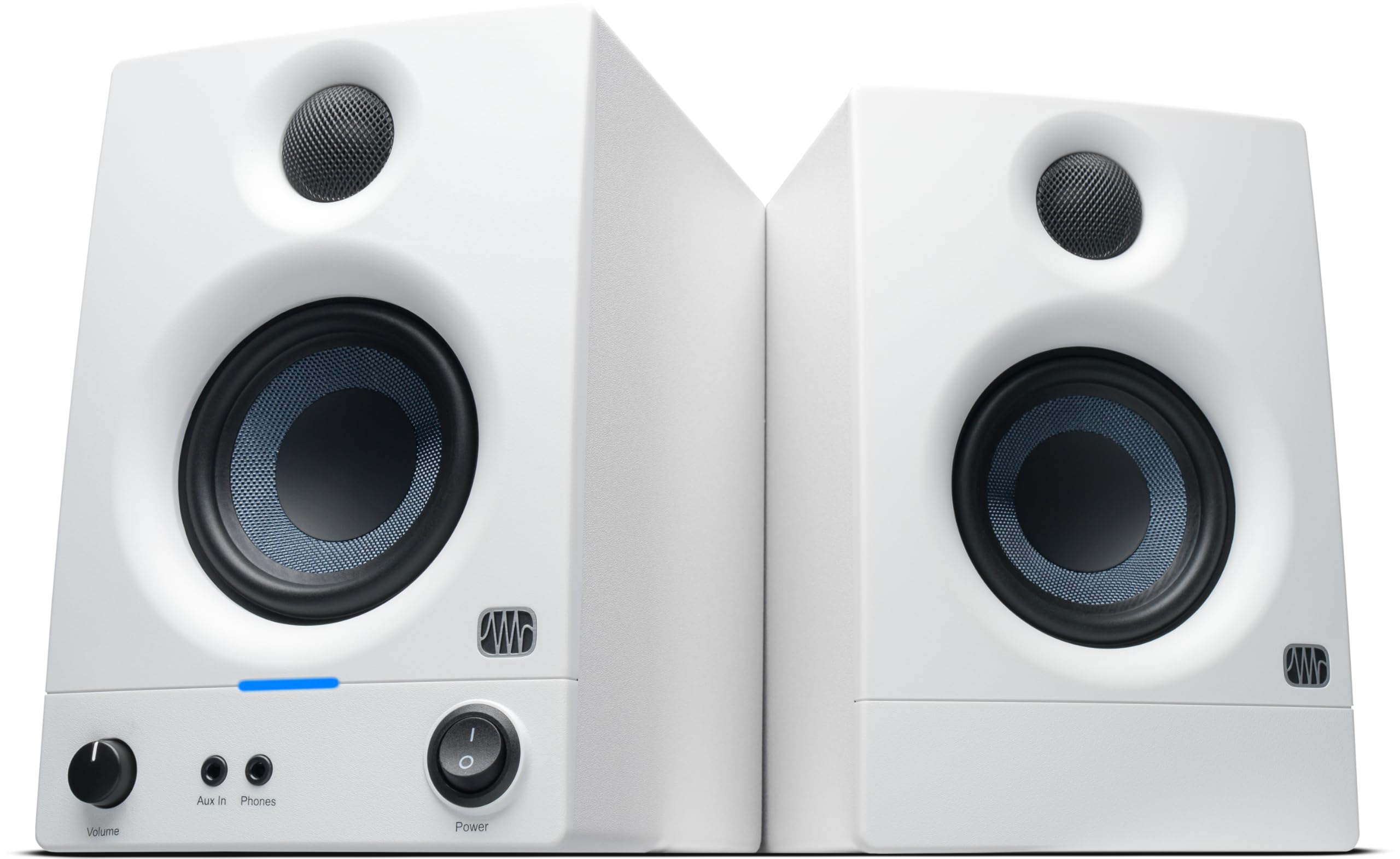 PreSonus Eris 3.5 Studio Monitors (White), Pair — Powered, Active Monitor Speakers for Near Field Music Production, Desktop Computer, Hi-Fi Audio