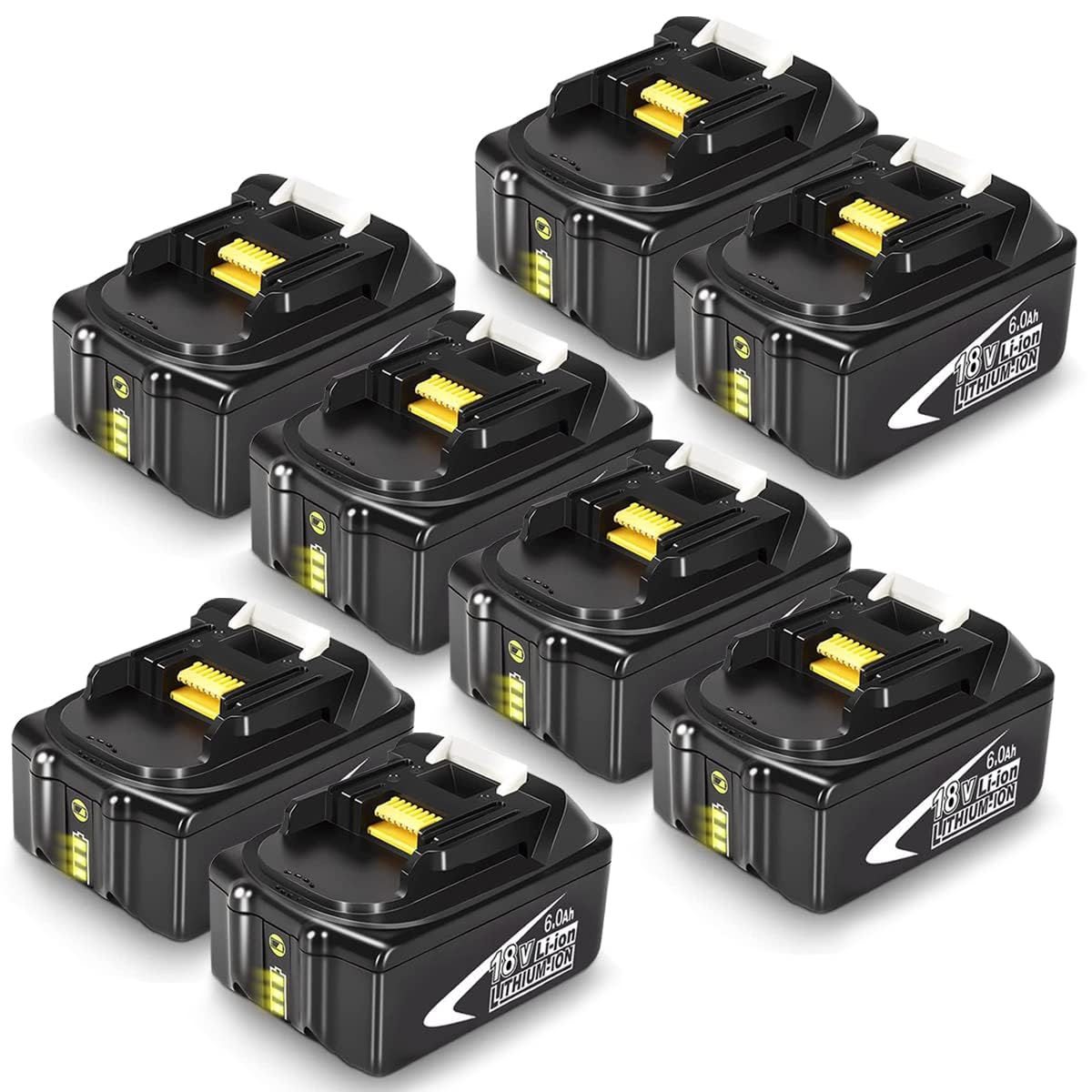 TeenPower Replacement for Makita 18V Battery 6.0 Ah 8/pk Compatible with Makita Tools BL1815 BL1830 BL1835 BL1840 BL1850 BL1860