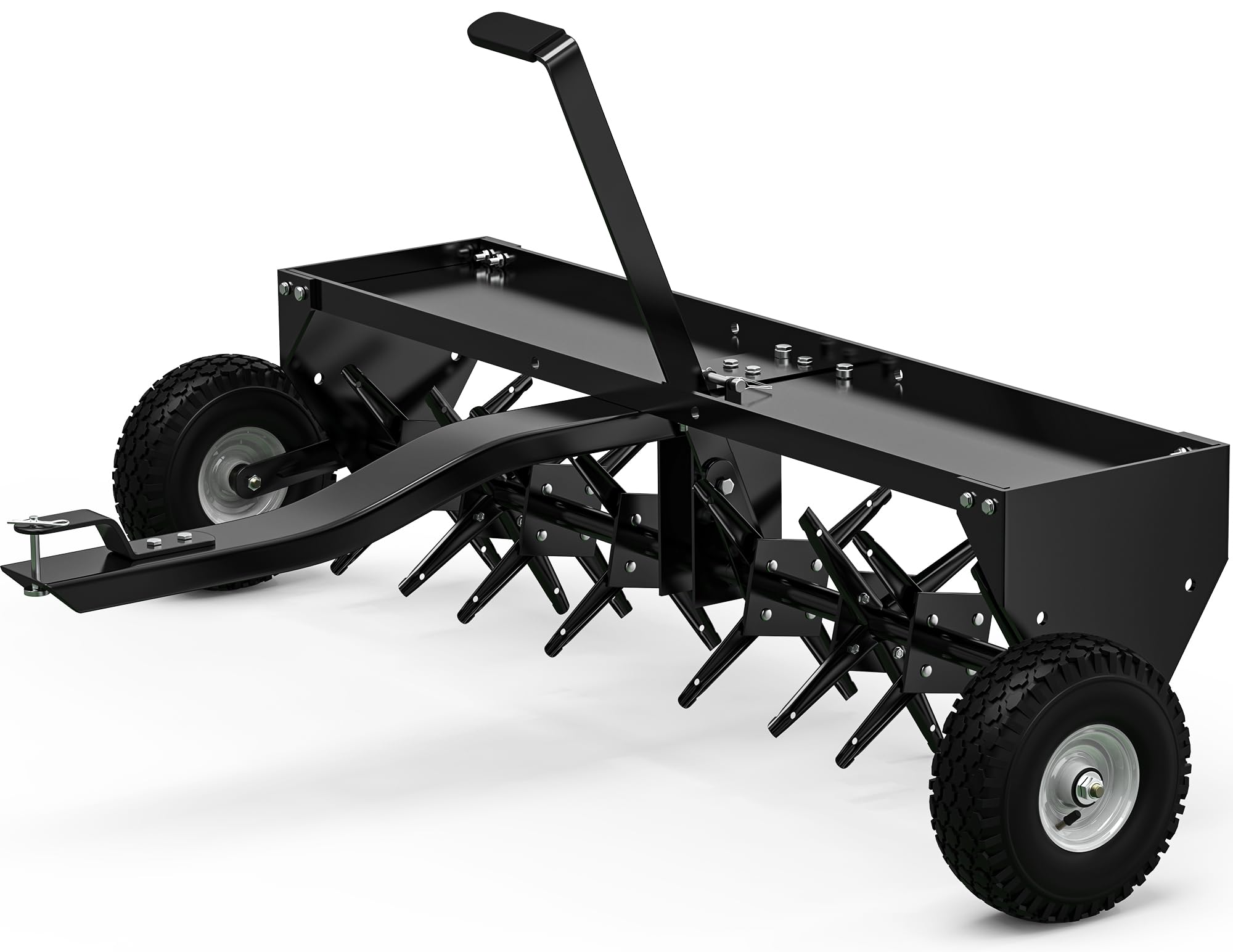 YINTATECH 48" Lawn Aerator Tow Behind with Universal Hitch for Lawn Plug Aerator, Black