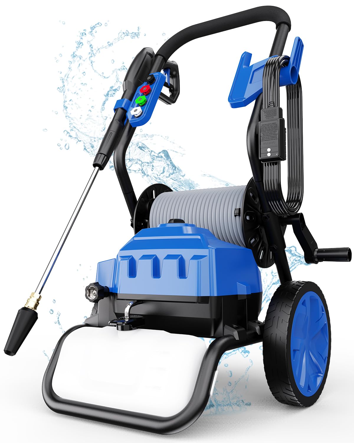 Electric Pressure Washer - 4800 PSI 3.2 GPM Power Washer with Turbo Nozzle and 4 Nozzle Tips, 2000W High Efficiency Power Washers Electric Powered with 2000 ML Foam Cannon for Car, Decks and Patio