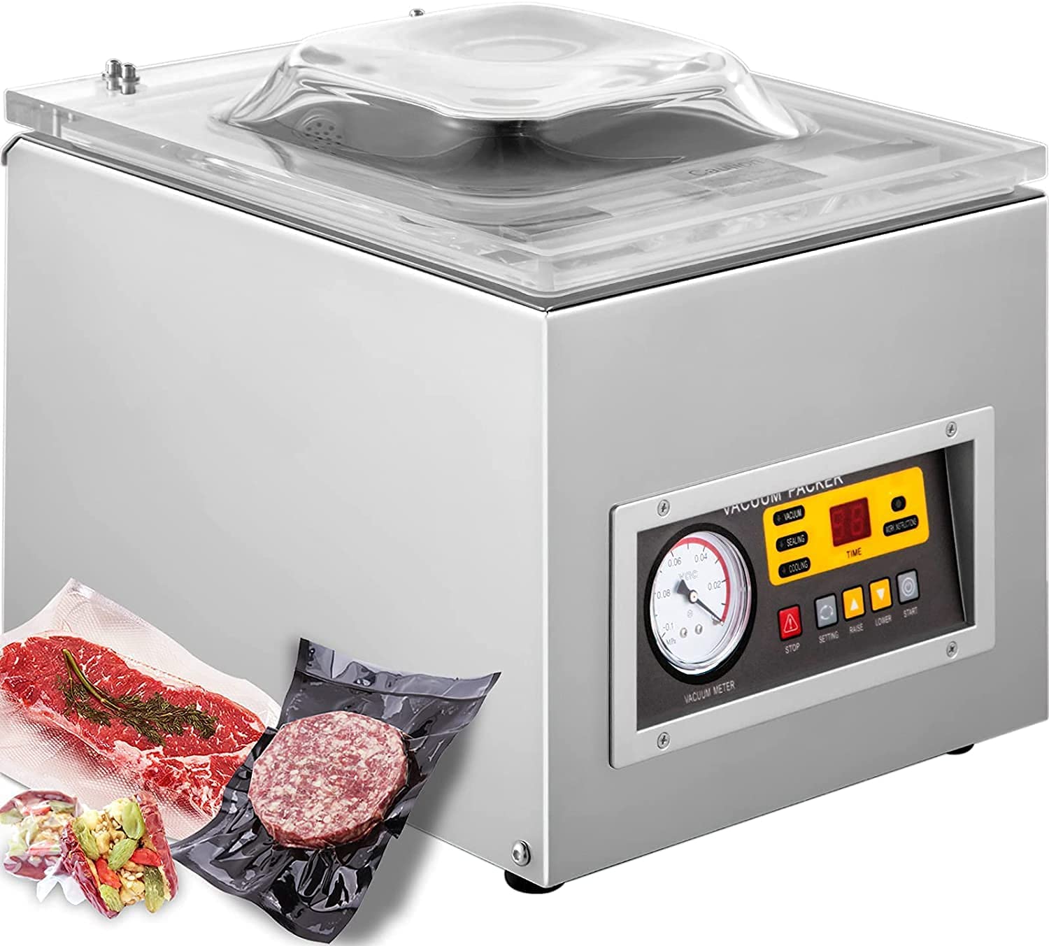 BestEquip Chamber Vacuum Sealer Machine DZ 260S Commercial Kitchen Food Chamber Vacuum Sealer, 110V Packaging Machine Sealer for Food Saver, Home, Commercial Using