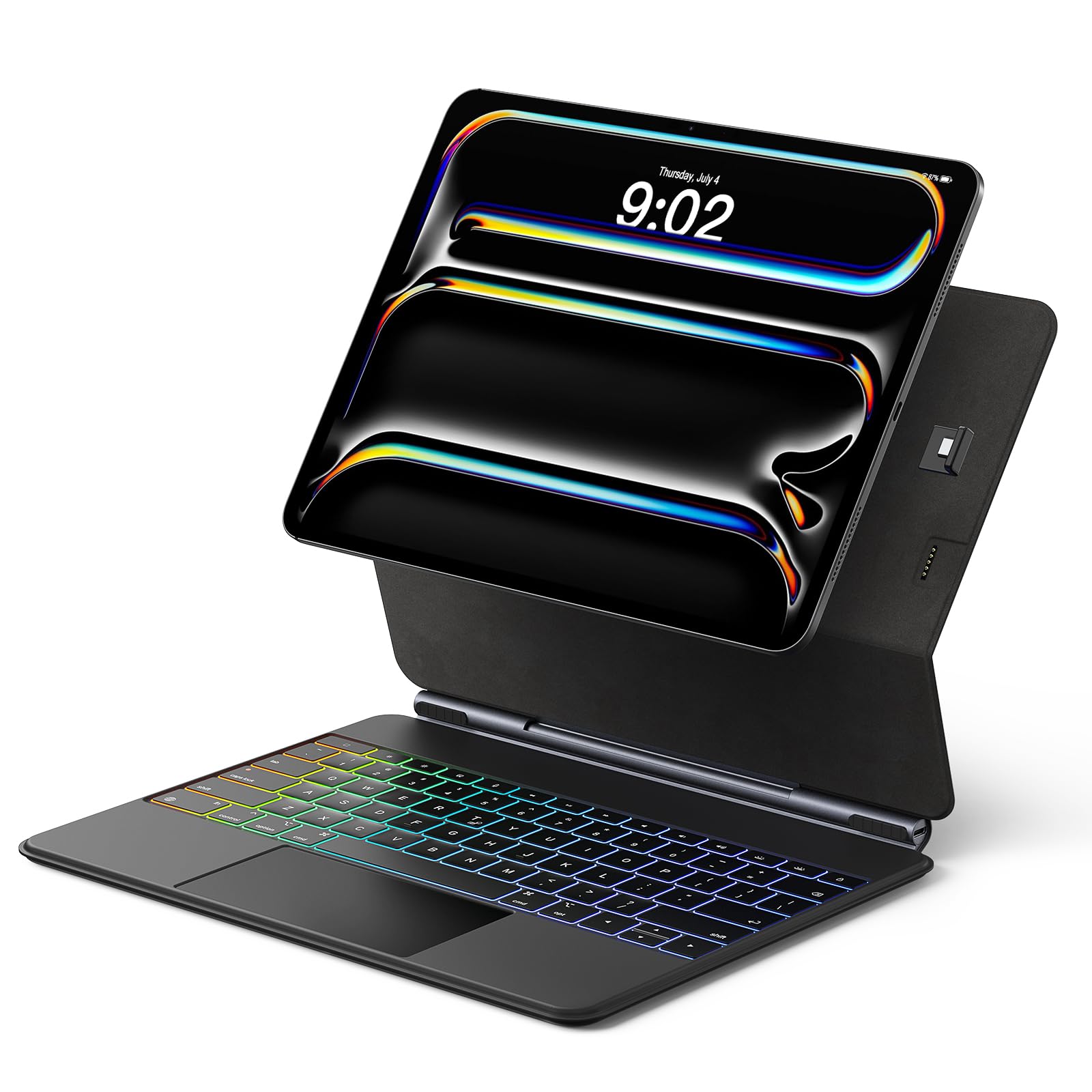 runelk Keyboard Case for iPad Pro 13-inch (M4) 2024, Auto-Connect Design & No Charging Required, Magic-Style Magnetic Keyboard Case with Multi-Touch Trackpad, Compatible with iPad Pro 13