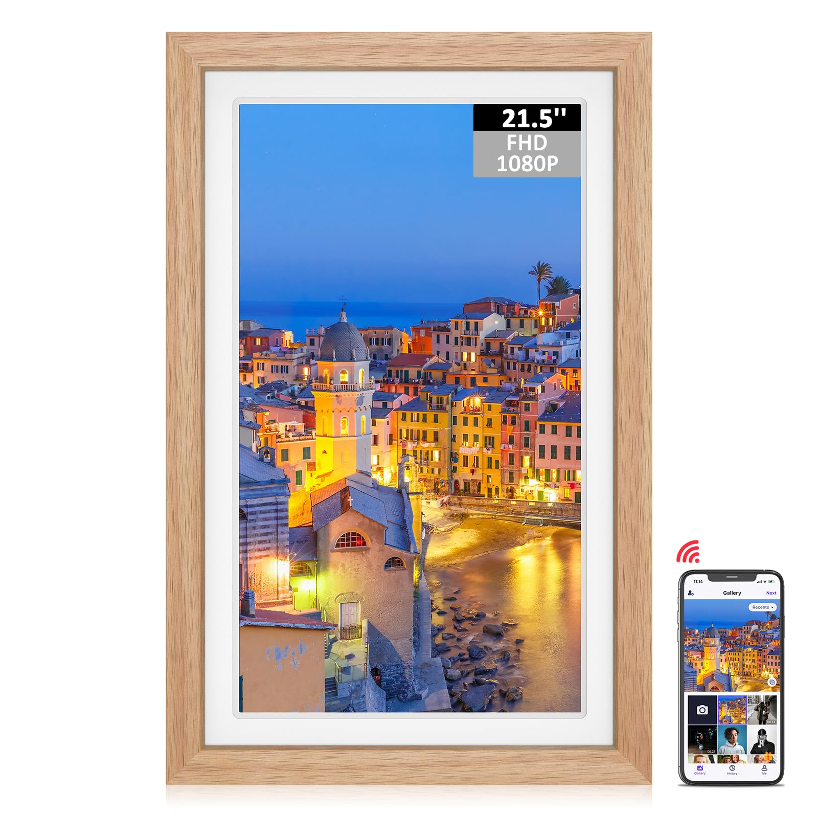 Sammix Digital Picture Frame 21.5 Inch Large WiFi Digital Photo Frame, 1920 * 1080 Full HD Display, 32GB Memory, Remote Control, Wall-Mountable, Easy to Share Photo and Video via Uhale APP
