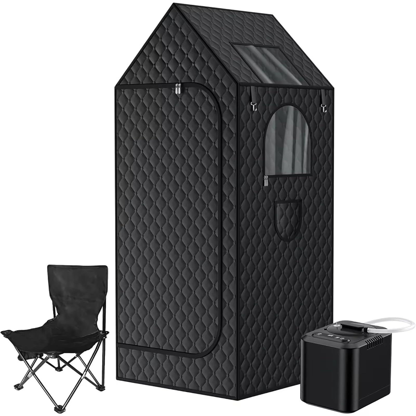 Portable Full Body Sauna Box,1000W Personal Steam Sauna Tent Steam Room with 3L Steam Machine,9 Temperature Levels, for Spa, Indoor, Outdoor, Gym