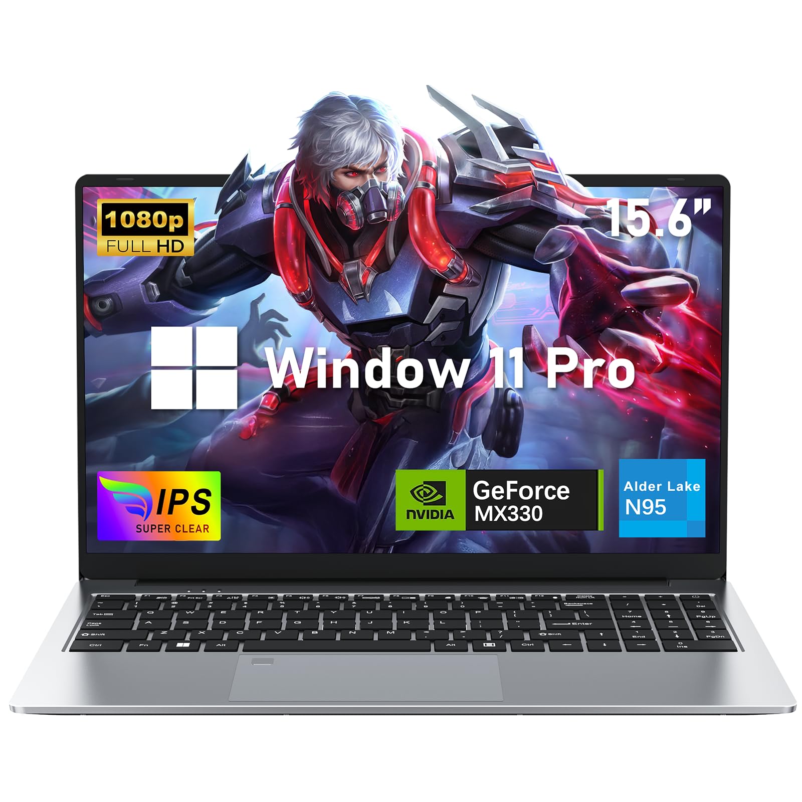 NAIKLULU 15.6 Inch Gaming Laptop Computer,MX330 Graphics Laptop,N95 4C/4T Processor(up to 3.4Ghz),16GB RAM 1TB SSD,15.6”FHD 1920 * 1080 Display,WiFi 5,BT5.0,Backlit Keyboard
