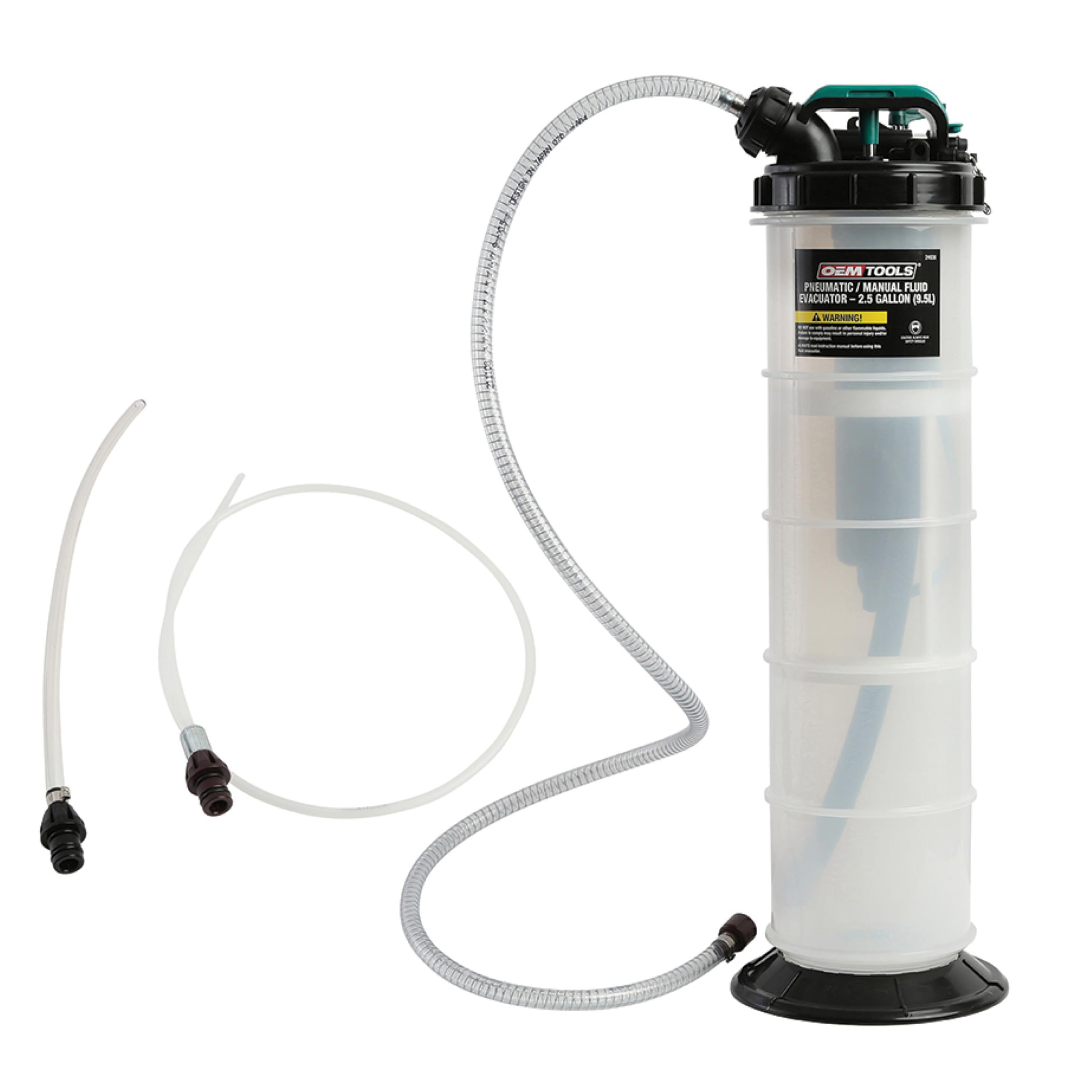 OEMTOOLS 24938 Pneumatic/Manual Fluid Extractor, 9.5L Oil Extractor, Automotive Tool for Engine Oil, Transmission Fluid, and Coolant