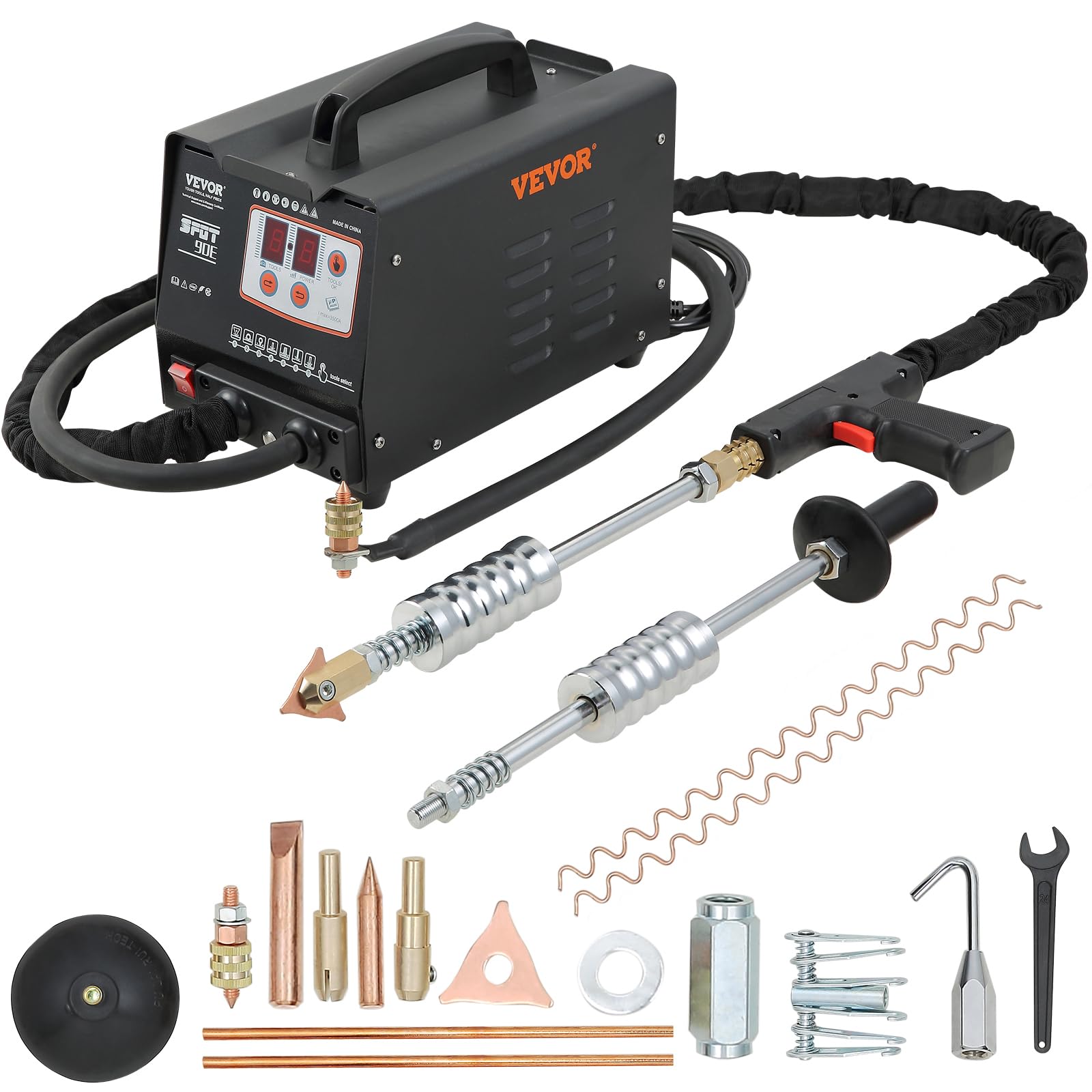 VEVOR Stud Welder Dent Repair Kit, 110V Spot Welding Machine with Slide Hammer Dent Puller, Professional Dent Removal Kit for Auto Body Dent Repair