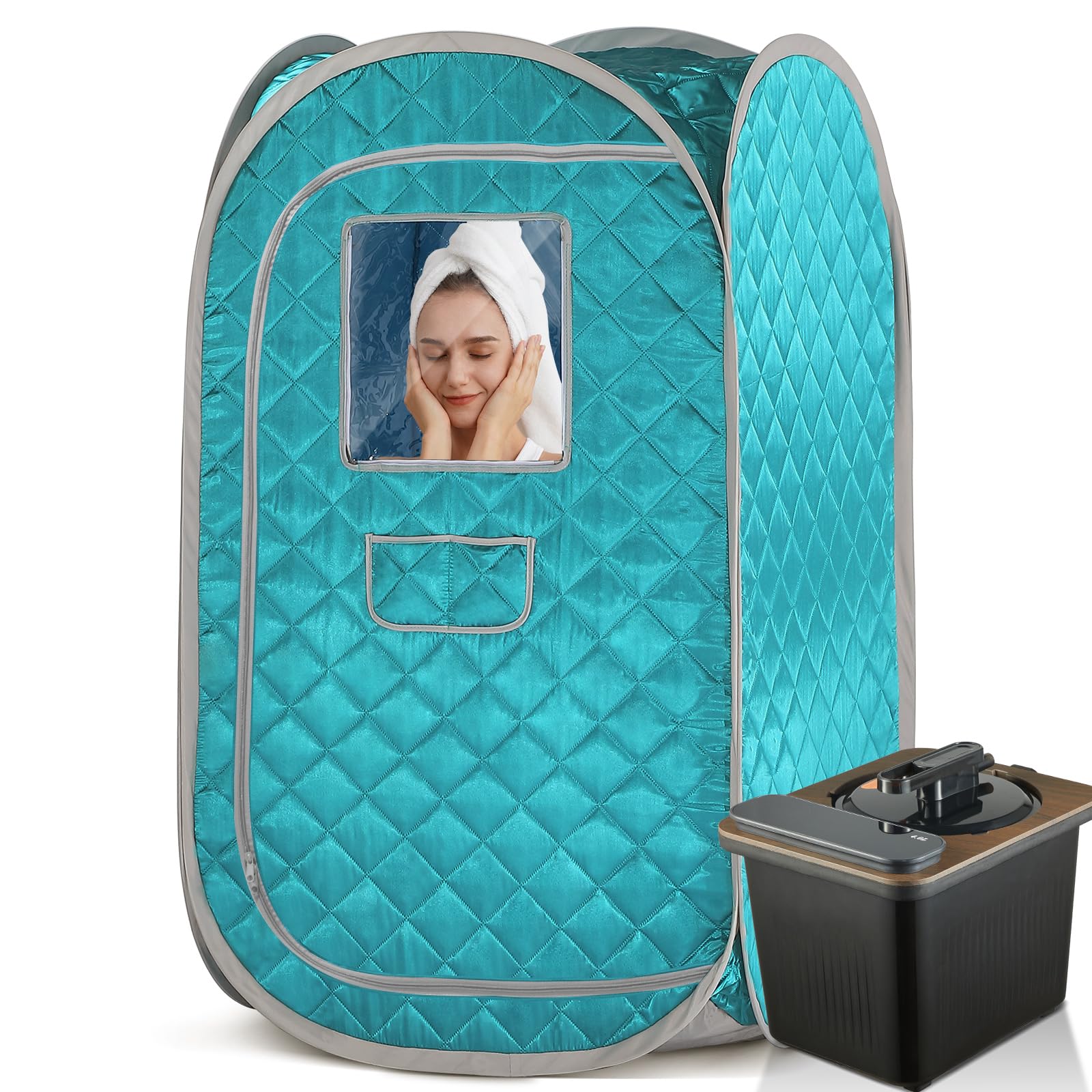 amocane Lightweight Portable Steam Sauna, Full Body Personal Sauna Tent with 4L Steam Generator, 120 Minute Timer, 18 Gear, Remote Control for Relaxation & Detox at Home Spa