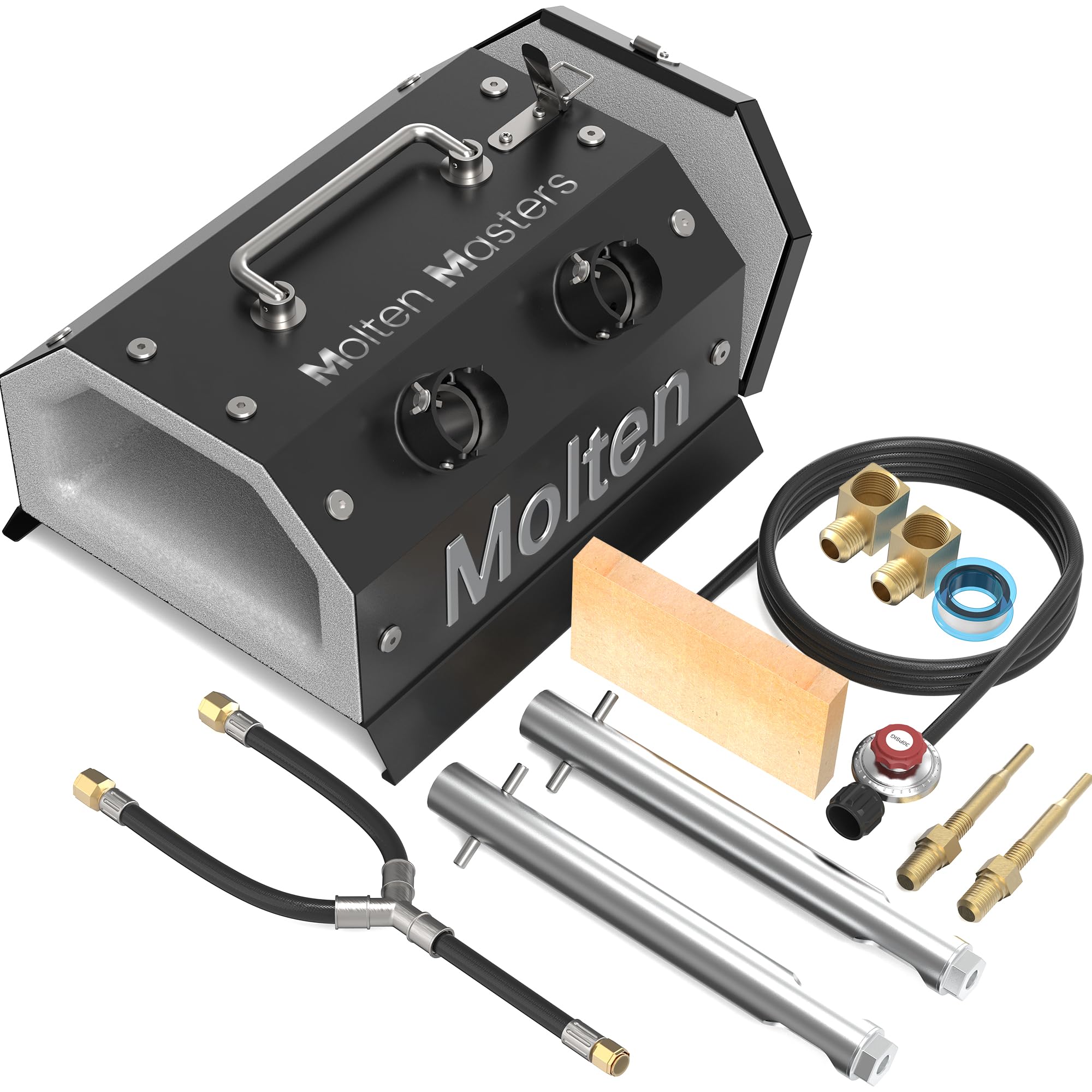 MMasters Double Burner Propane Forge for Home and Professional, Ideal for Forging Damascus Steel Knives, Blacksmithing Tools, Durable Gas Forge with Efficient Heating and Performance