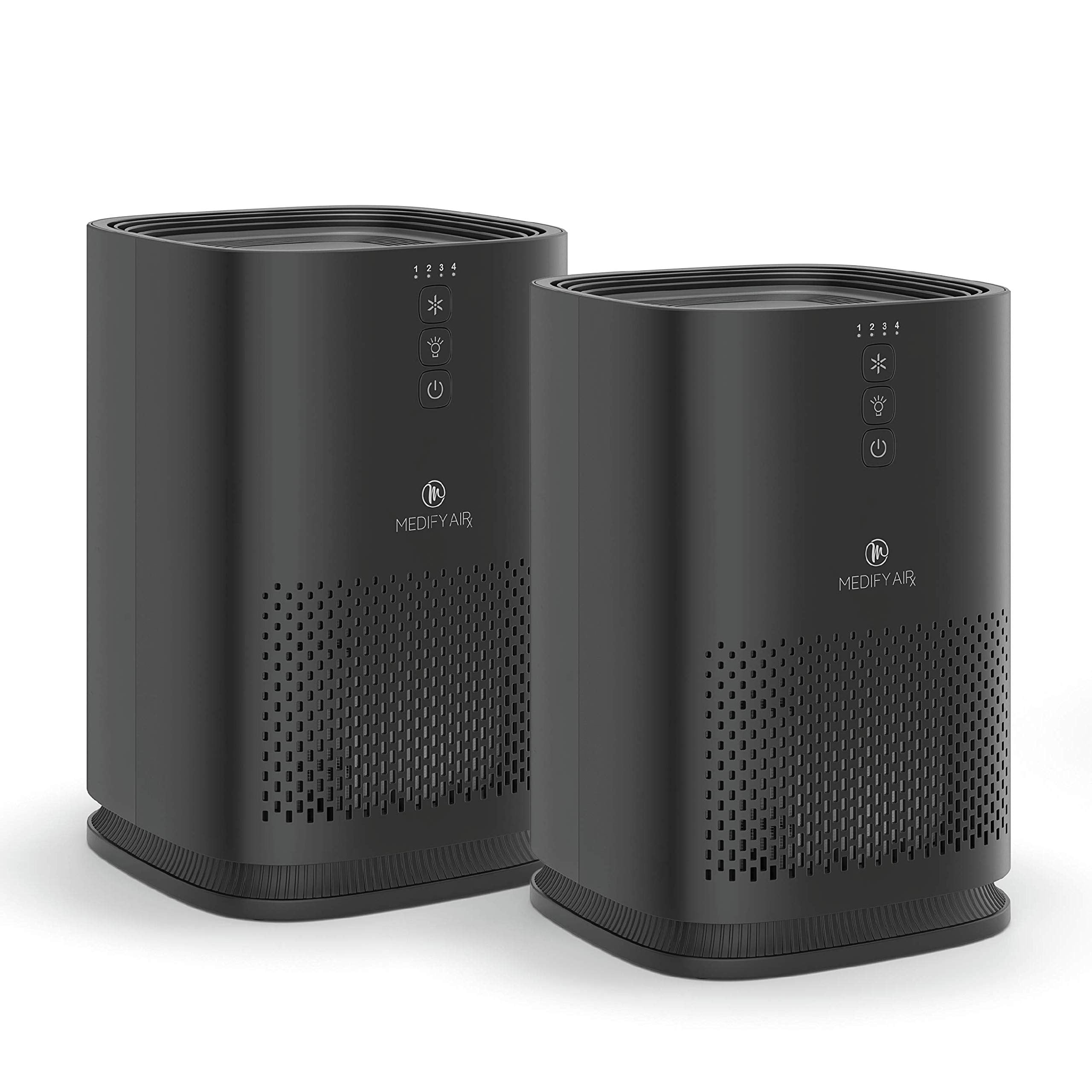 Medify MA-14 Air Purifier with True HEPA H13 Filter | 428 ft² per Hour for Smoke, Odors, Pollen, Pets | 99.9% Removal to 0.1 Microns | Black, 2-Pack