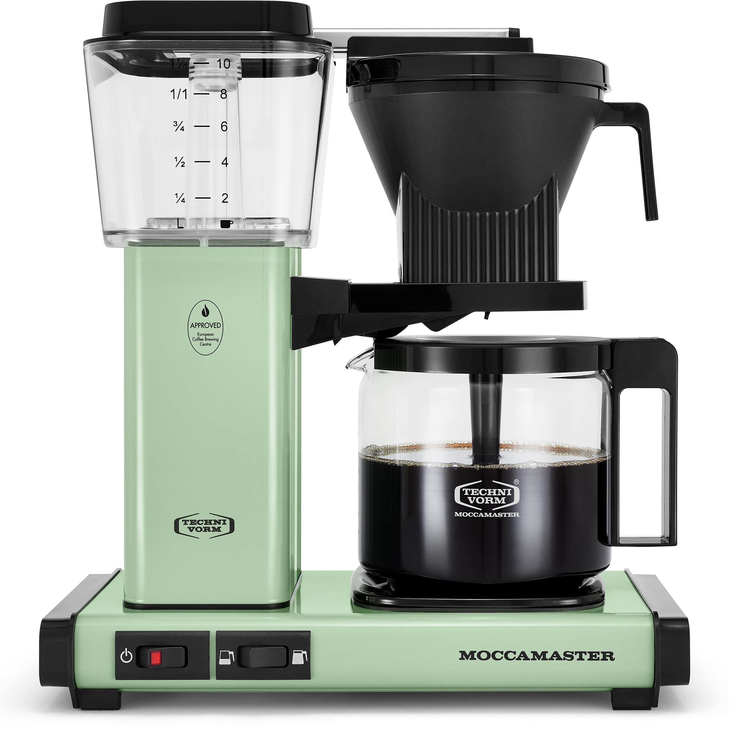 Moccamaster 53925 KBGV Select 10-Cup Coffee Maker, Pistachio Green, 40 ounce, 10-Cup, 1.25L