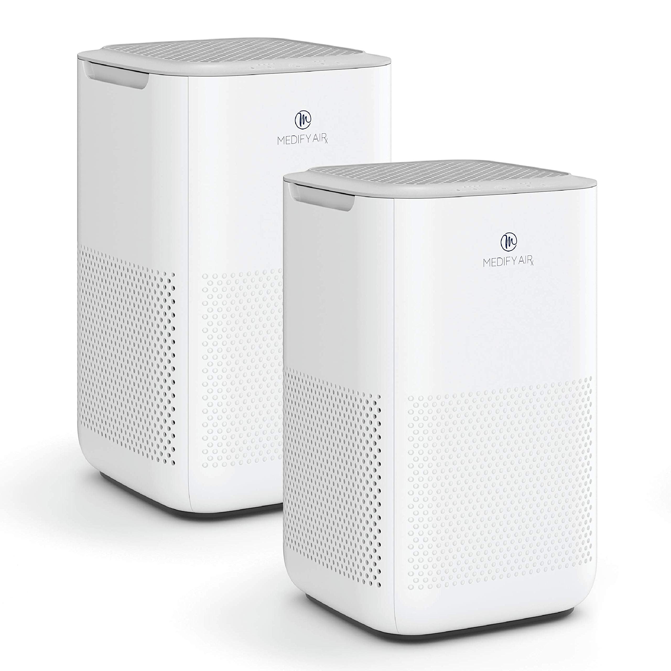 Medify MA-15 Air Purifier with True HEPA H13 Filter | 585 ft² Coverage in 1hr for Allergens, Smoke, Wildfires, Dust, Odors, Pollen, Pet Dander | Removal to 0.1 Microns | White, 2-Pack