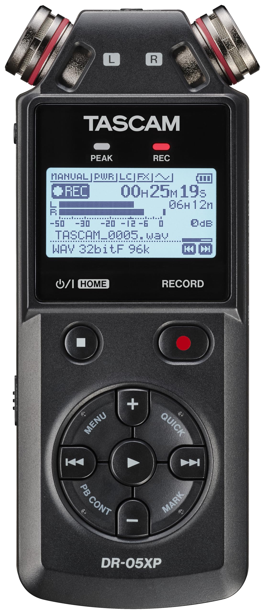 TASCAM DR-05XP 32-Bit Float Portable Handheld Field Recorder and USB-C Audio Interface — Digital Stereo Recording of Music, Sound, Voice, Audio for Video and Podcasting