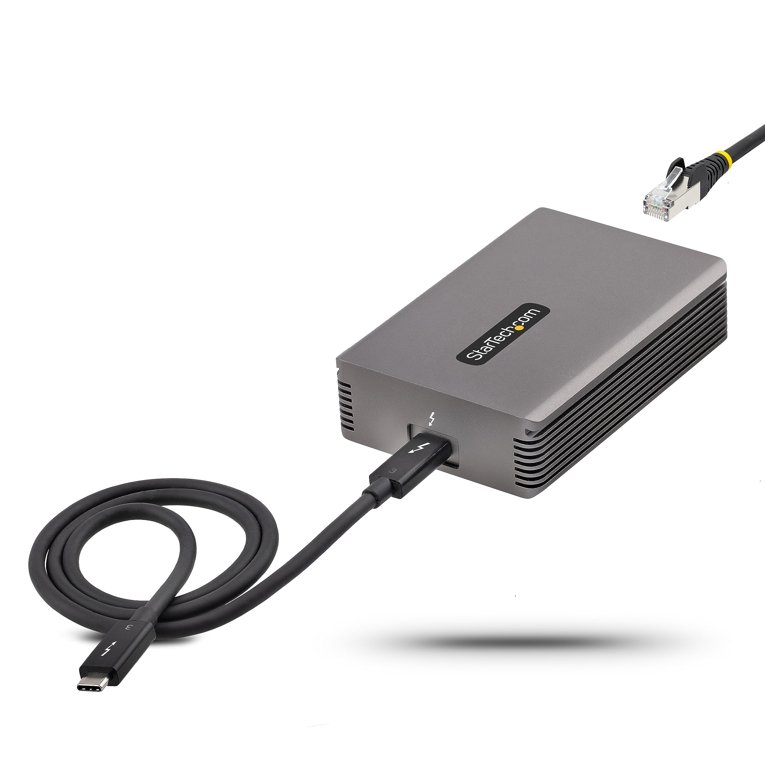StarTech.com Thunderbolt 3 to Ethernet Adapter, 10GbE, Multi-Gigabit, Thunderbolt 3 to RJ45 Network Adapter, 10GBASE-T/5-2.5GBASE-T NIC, 10G Network Adapter Includes TB3 Cable, Win/Mac, TAA