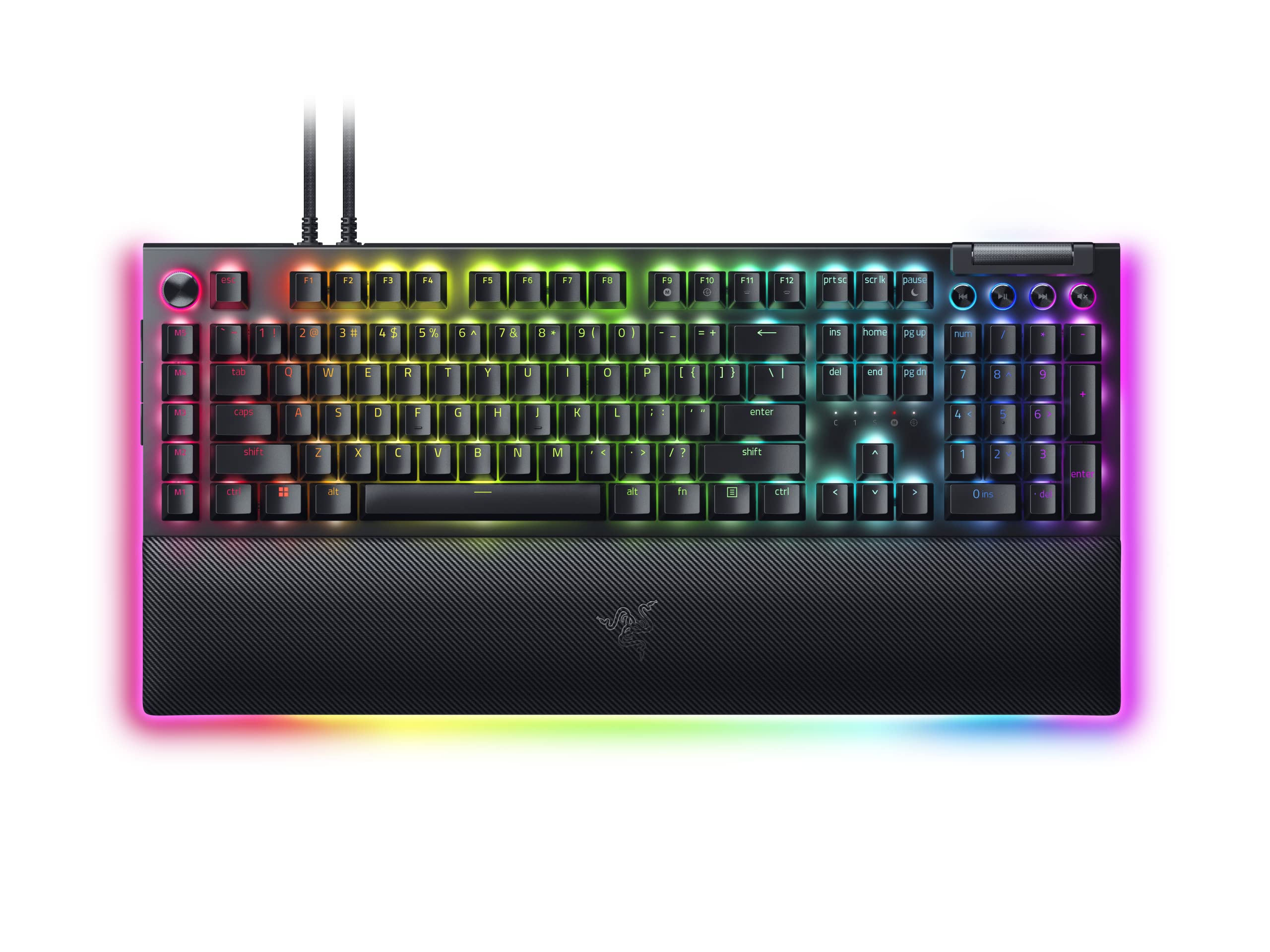 Razer BlackWidow V4 Pro Wired Mechanical Gaming Keyboard: Yellow Switches Linear & Silent - Doubleshot ABS Keycaps - Command Dial - Chroma RGB - Magnetic Wrist Rest Snap Tap