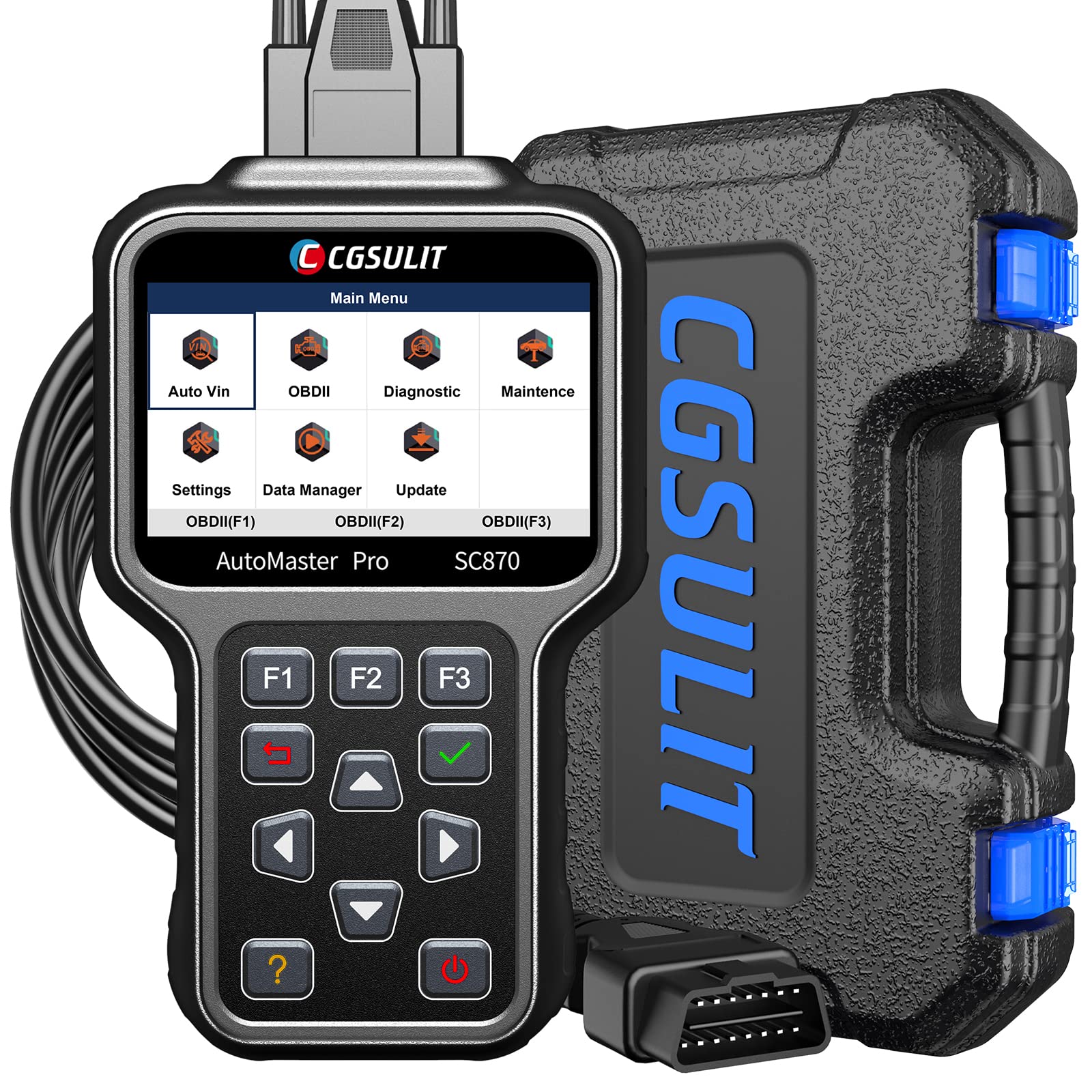 CGSULIT OBD2 Scanner Diagnostic Tool, All System Code Reader Car Scanner with Oil Light/EPB Reset Service, SC870 Check Engine ABS SRS Airbag Transmission ESP SAS Scan Tool, Auto VIN, Free Update