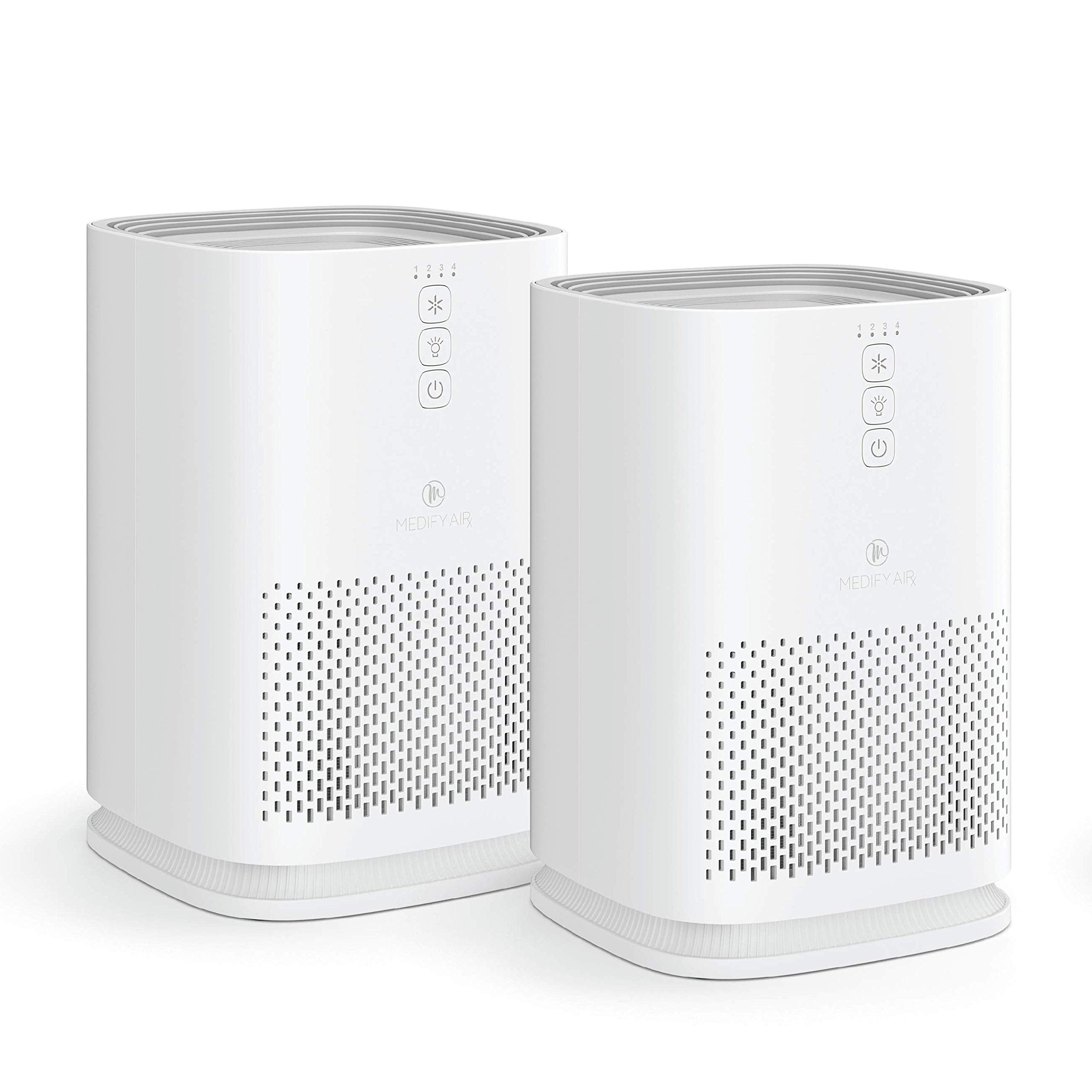 Medify MA-14 Air Purifier with True HEPA H13 Filter | 428 ft² per Hour for Smoke, Odors, Pollen, Pets | 99.9% Removal to 0.1 Microns | White, 2-Pack