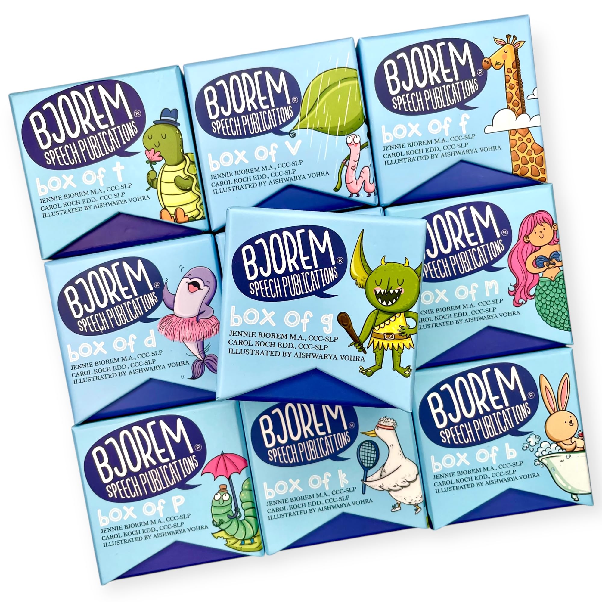 Bjorem Speech® Box of Sounds Bundle – Speech Therapy Cards for P, B, M, T, D, N, K, G, F, and V Sounds | Articulation & Language Development Tool