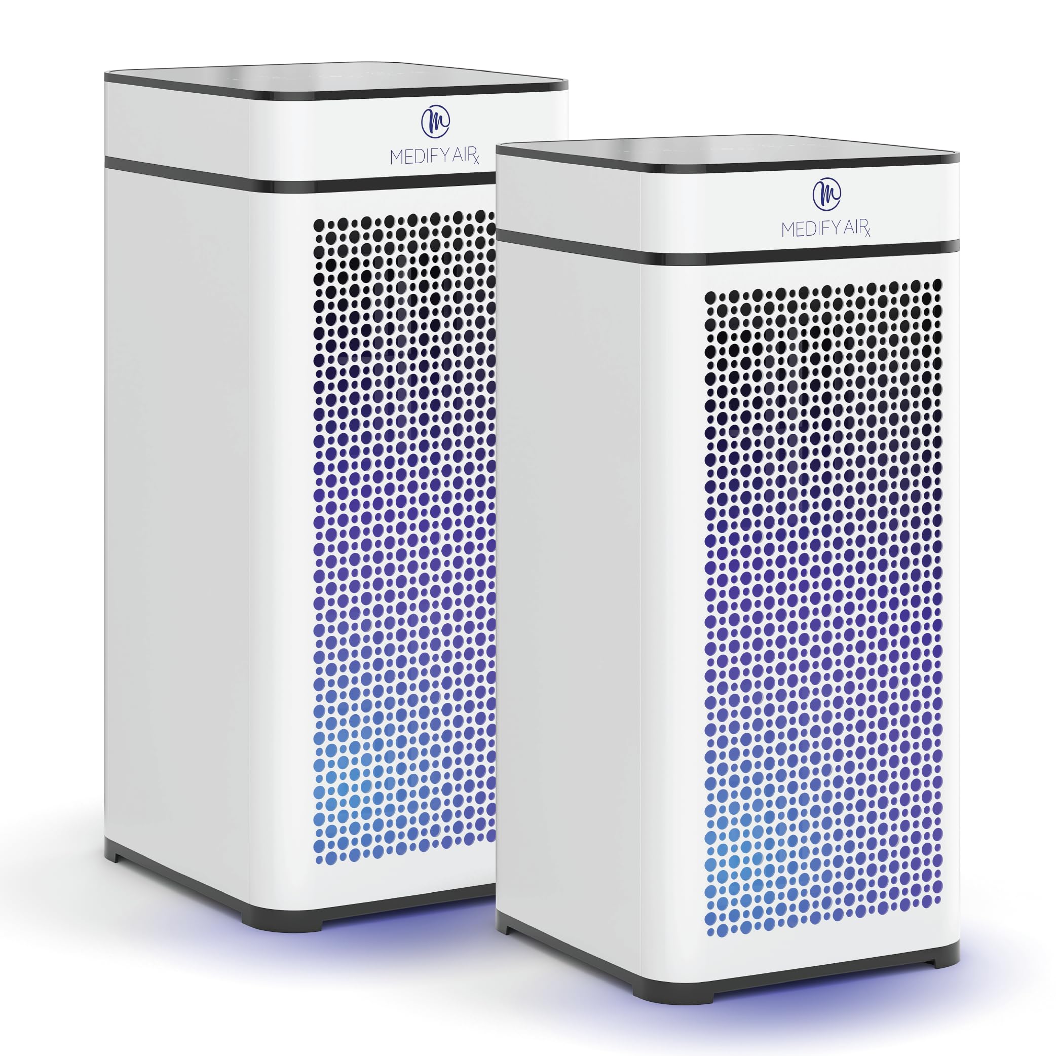 Medify MA-40 UV Light Air Purifier with True HEPA H14 Filter | 1,793 ft² Coverage in 1hr for Wildfires Smoke, Odors, Pollen, Pets | Removal to 0.1 Microns | White, 2-Pack