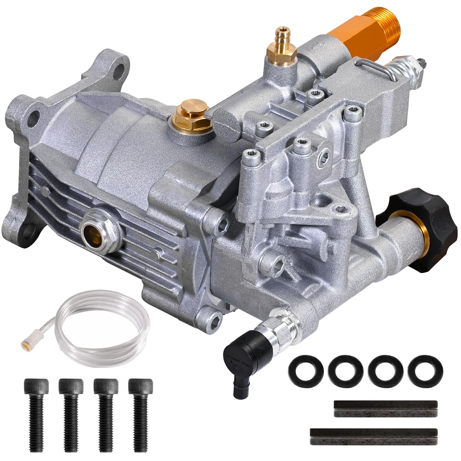 YAMATIC Pressure Washer Pump Horizontal 3/4" Shaft Max 3400 PSI 2.7 GPM Axial Cam Replacement Pump for Power Washers Compatible with Simpson 90029, 90028, Honda GC190,Dewalt dxpw3425 and More