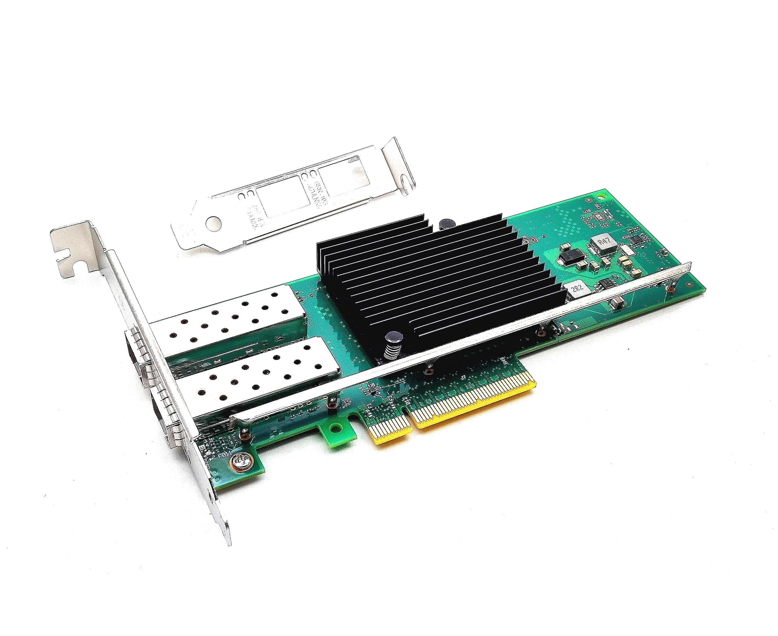 10Gb PCI-E NIC Network Card Dual SFP+ Port Ethernet Converged LAN Adapter CNA Compatible with Intel X710-DA2 PCI Express x8/x16 Networking Server Support Windows/Linux/VMware