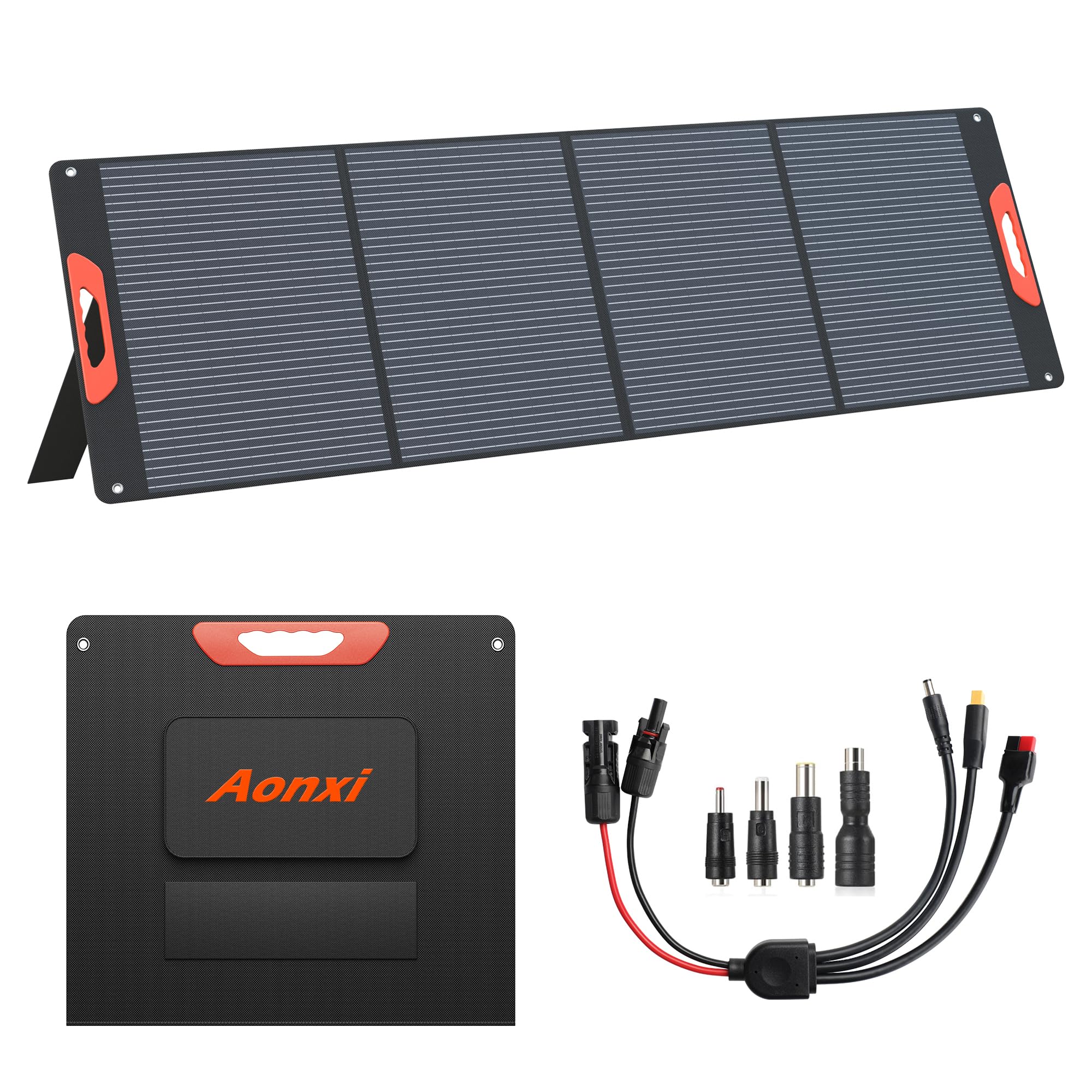 240W Portable Solar Panels for Power Station, 23.5% High Efficiency, 240 Watt Monocrystalline Foldable Solar Panel Charger with USB/20V DC Output Adjustable Kickstand for Camping, Off-Grid Living