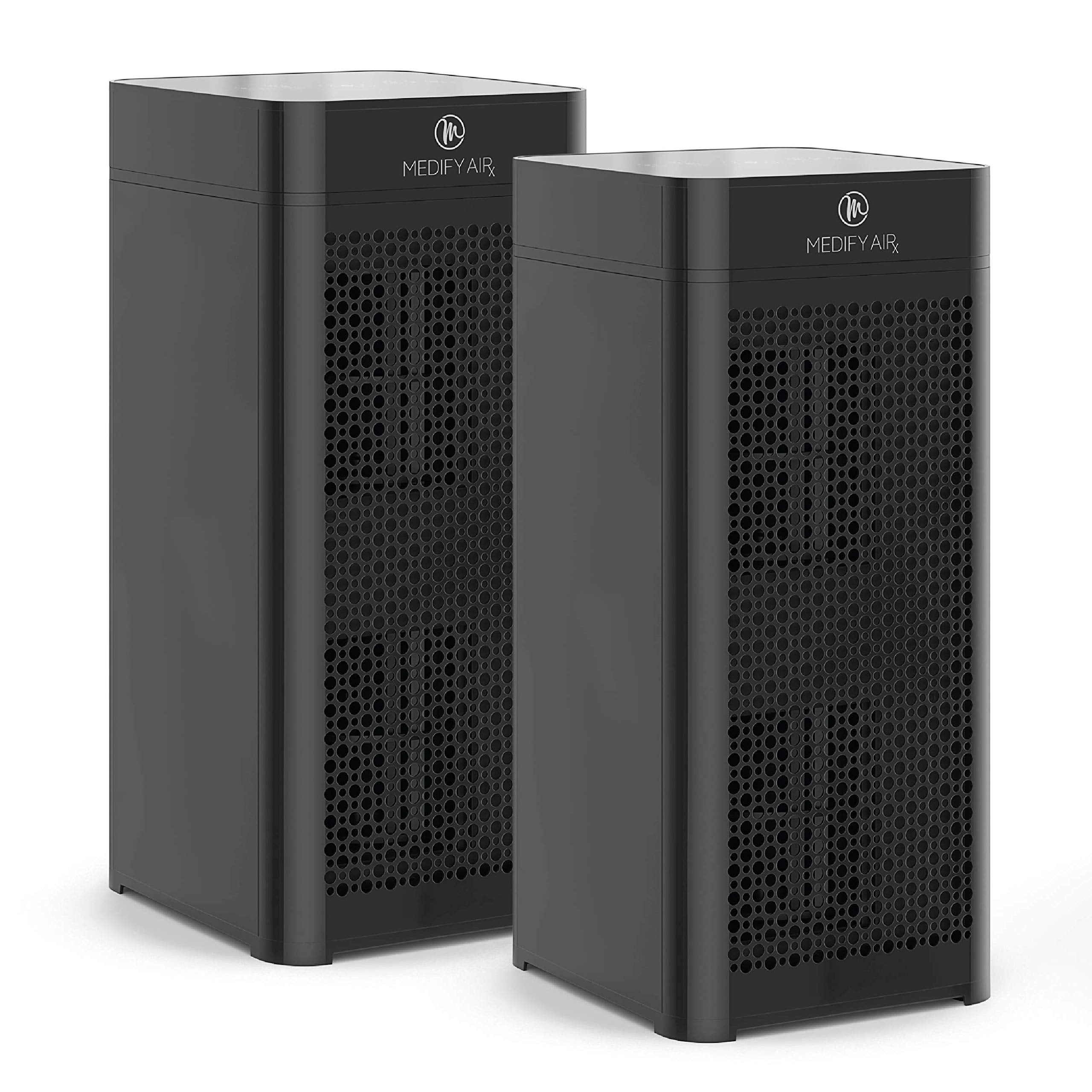 Medify MA-40 Air Purifier with True HEPA H13 Filter | 1,793 ft² Coverage in 1hr for Wildfires Smoke, Odors, Pollen, Pets | Quiet 99.9% Removal to 0.1 Microns | Black, 2-Pack