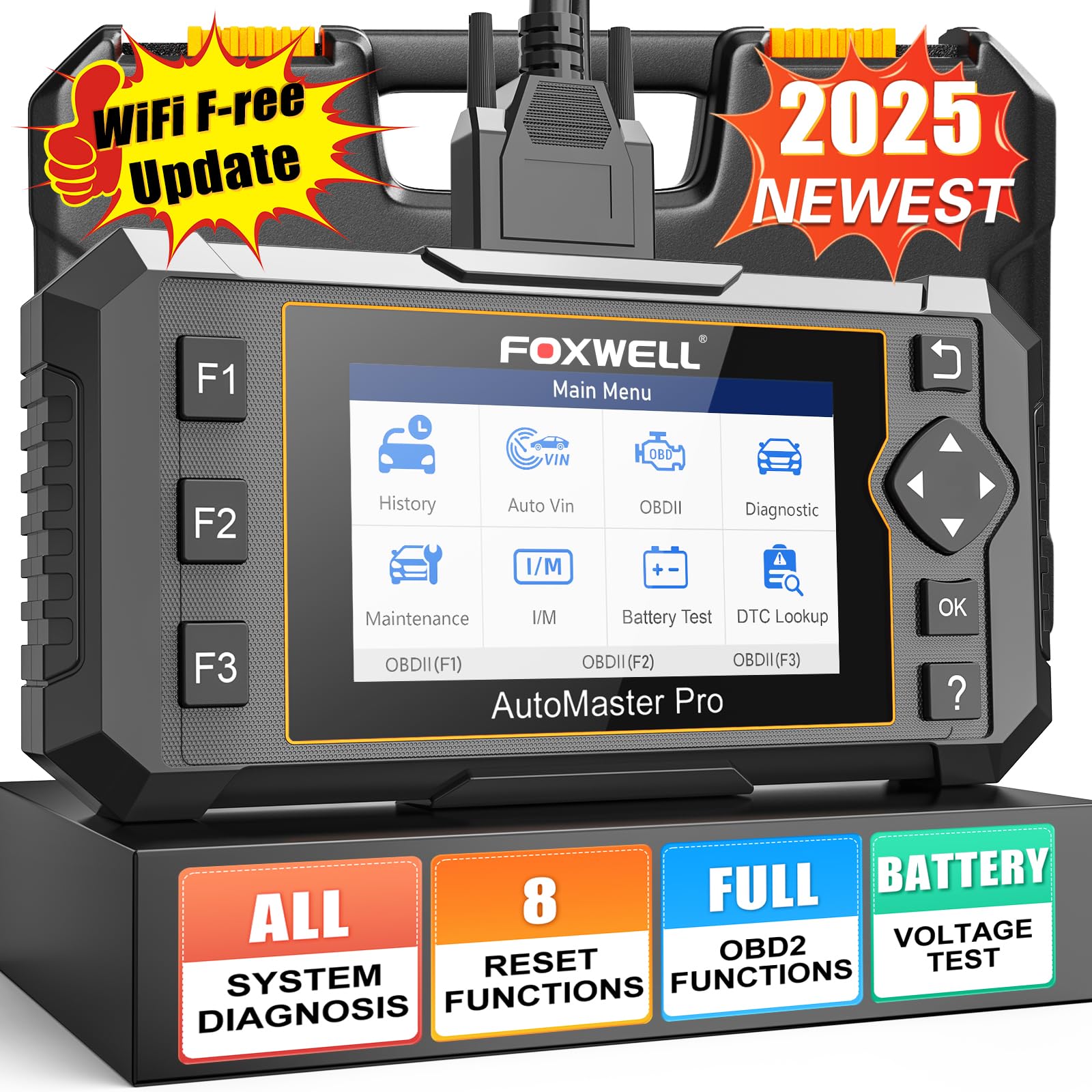 2025 FOXWELL NT624 Elite OBD2 Scanner, All System with 8 Resets ABS Bleeding/SAS/Oil/TPS/EPB/BRT/Injector/D-P-F Resets Battery Test Upgrade of NT614 Elite Car Code Reader Scan Tool for All Cars