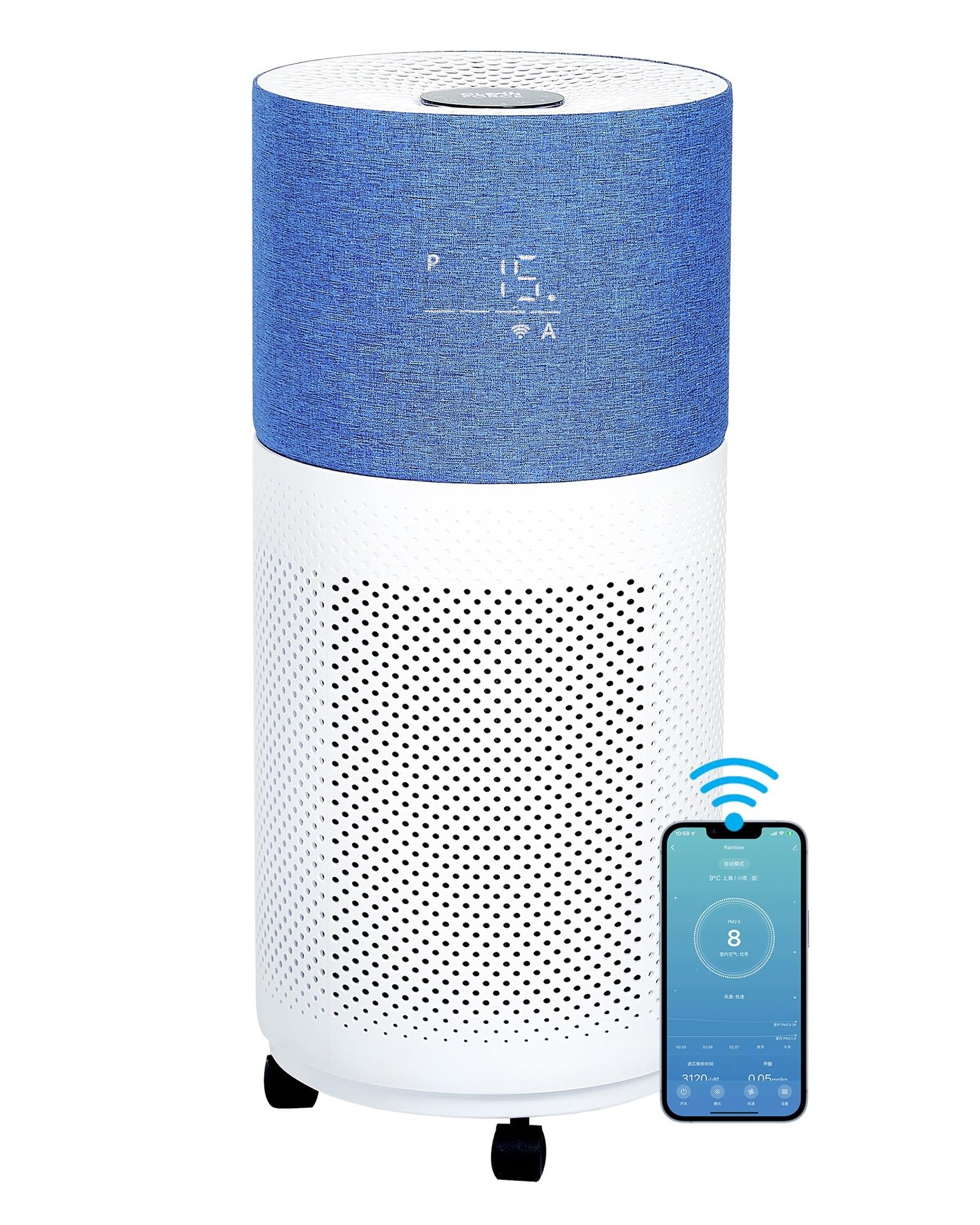 CleanForce Air Purifiers for Home Large Room Up to 2550 ft², H13 HEPA Air Cleaner Works with Alexa for Dust, Allergens, Pollen, Pet Hair Dander, Odors, CERTIFIED asthma & allergy friendly, Rainbow