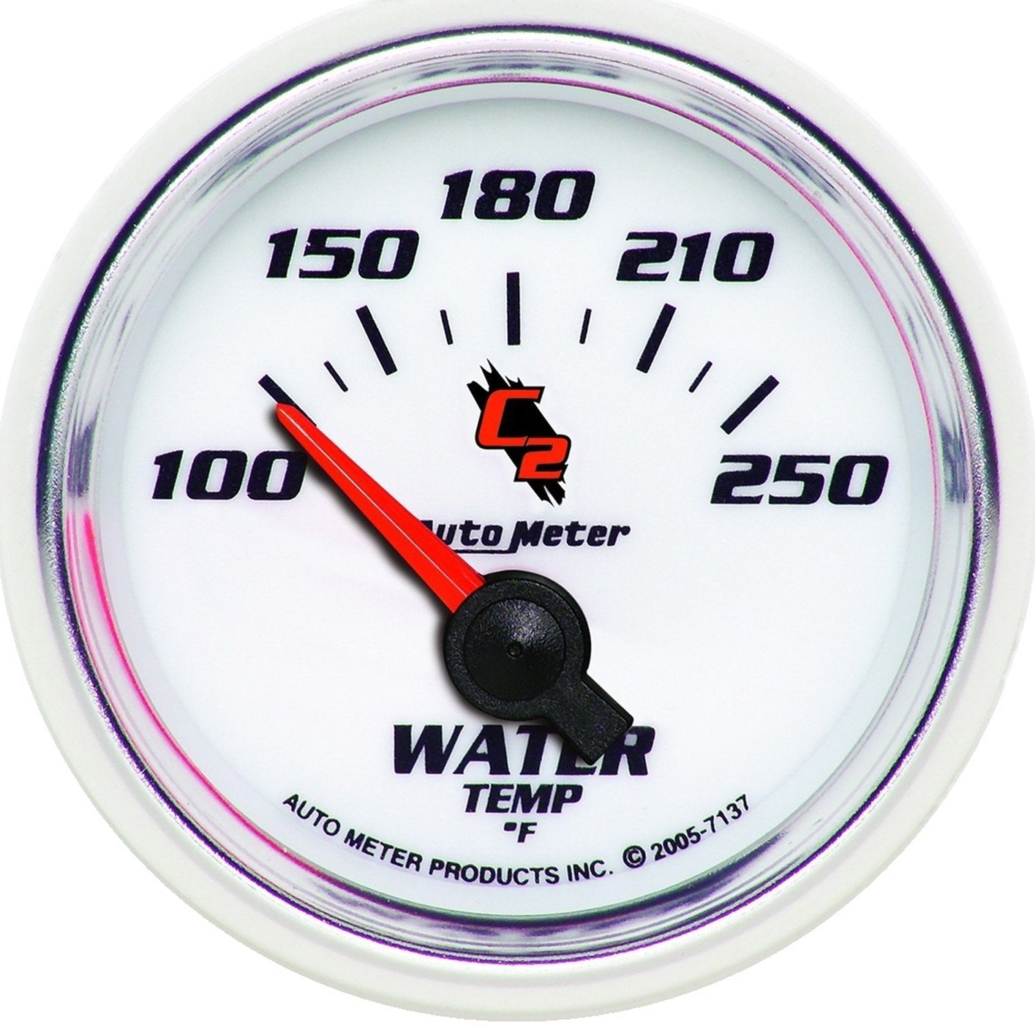 Auto Meter 7137 C2 2-1/16" 100-250 F Short Sweep Electric Water Temperature Gauge