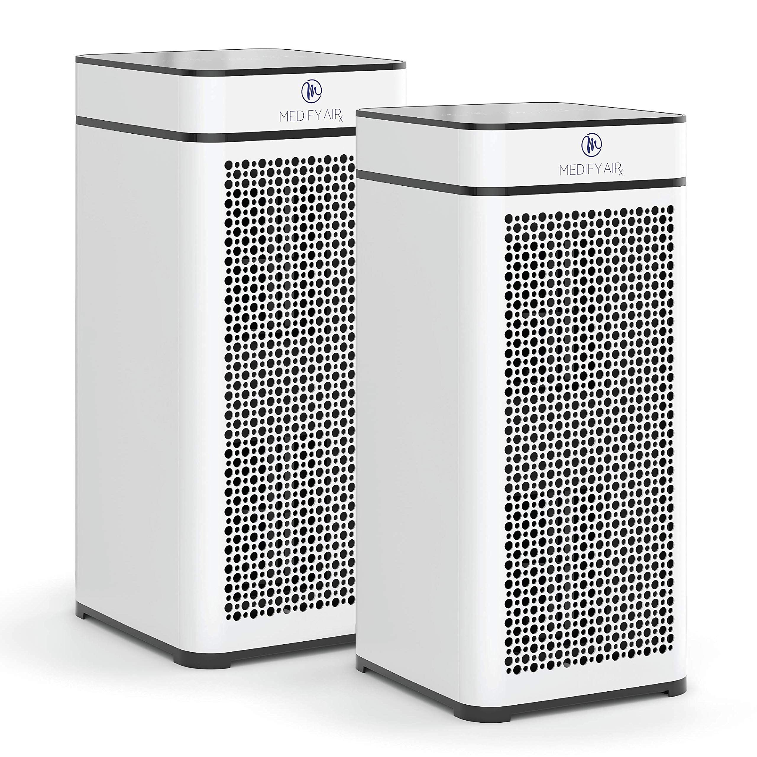 Medify MA-40 Air Purifier with True HEPA H13 Filter | 1,793 ft² Coverage in 1hr for Smoke, Wildfires, Odors, Pollen, Pets | Removal to 0.1 Microns | White, 2-Pack